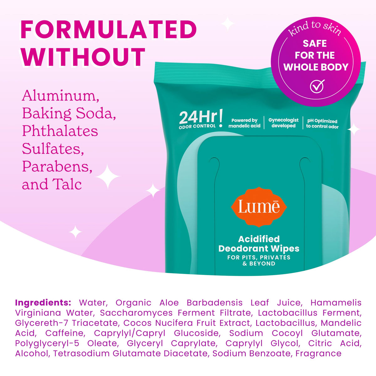 Lume Acidified Deodorant Wipes - Lume Official Imagery - 5