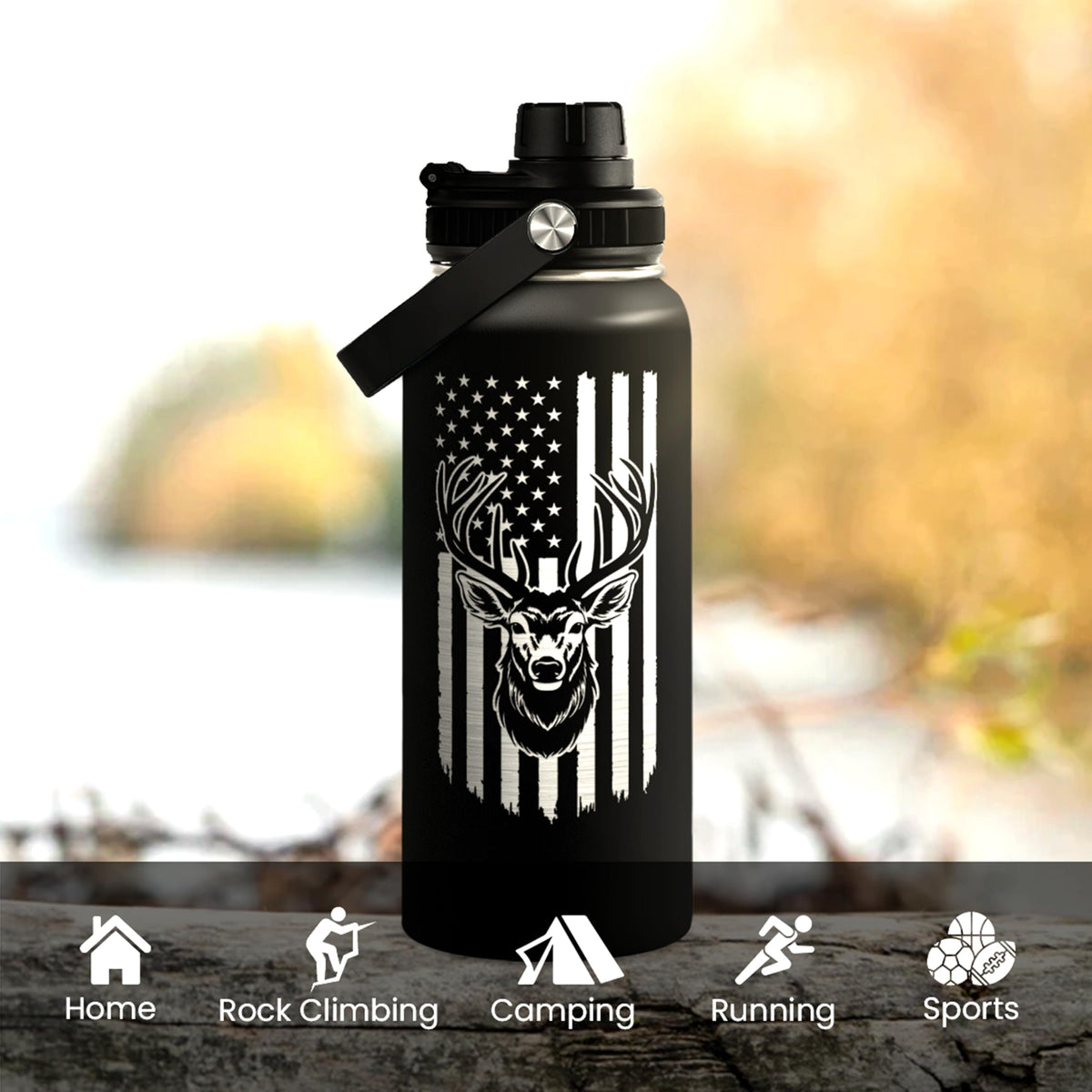 I d Rather Be Hunting Stainless Steel Insulated Bottle - SANDJEST Official Imagery - 8