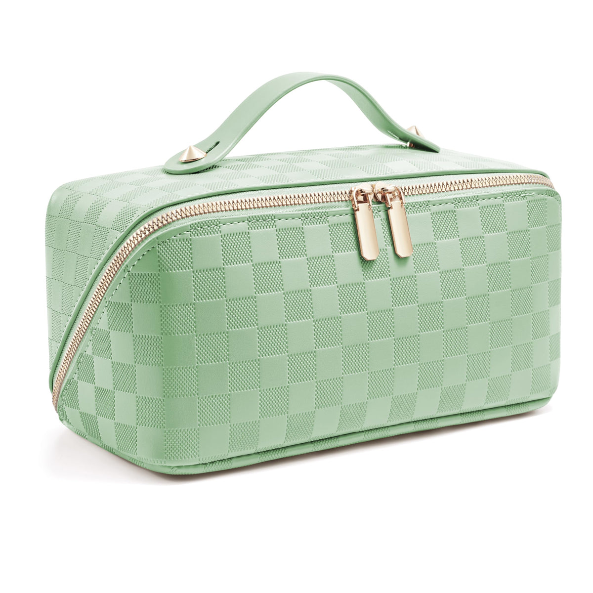 ALEXTINA Travel Makeup Bag PU Leather Cosmetic Bag Green - ALEXTINA Official Imagery - 2