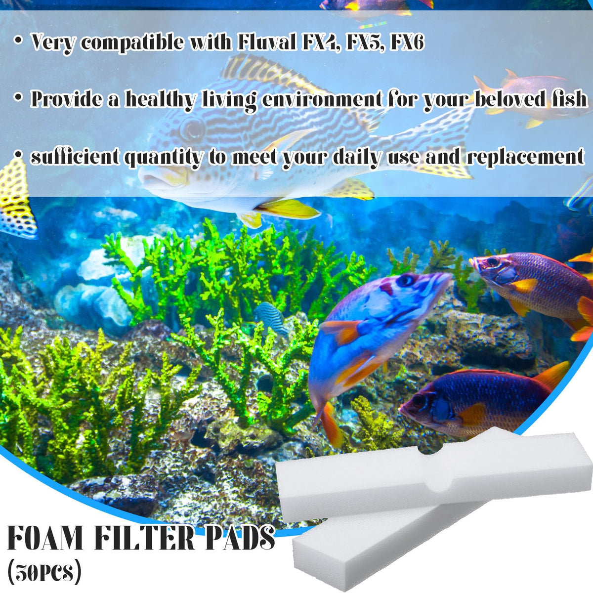 30 Packs Aquarium Foam Filter Media Filter Pads Replacement - Ziliny Official Imagery - 5