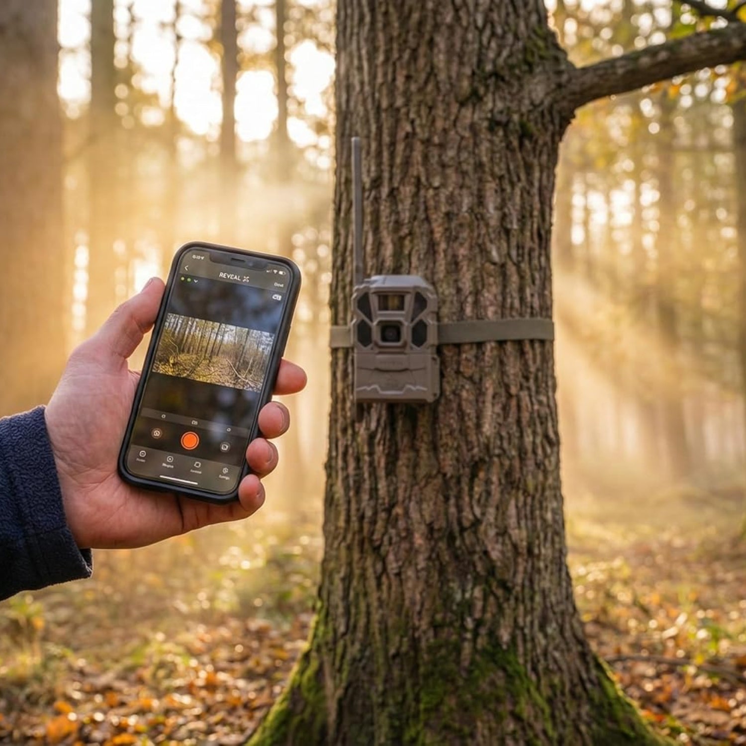 Tactacam REVEAL X Gen 3.0 cellular trail camera capturing HD photos and videos with multi-carrier capability.