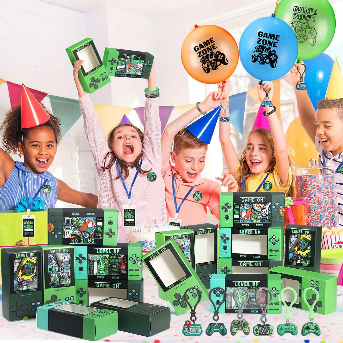 147 Pcs Video Game Party Favors for 12 Kids Gamer Goodie Bag - VercanMonth Official Imagery - 5