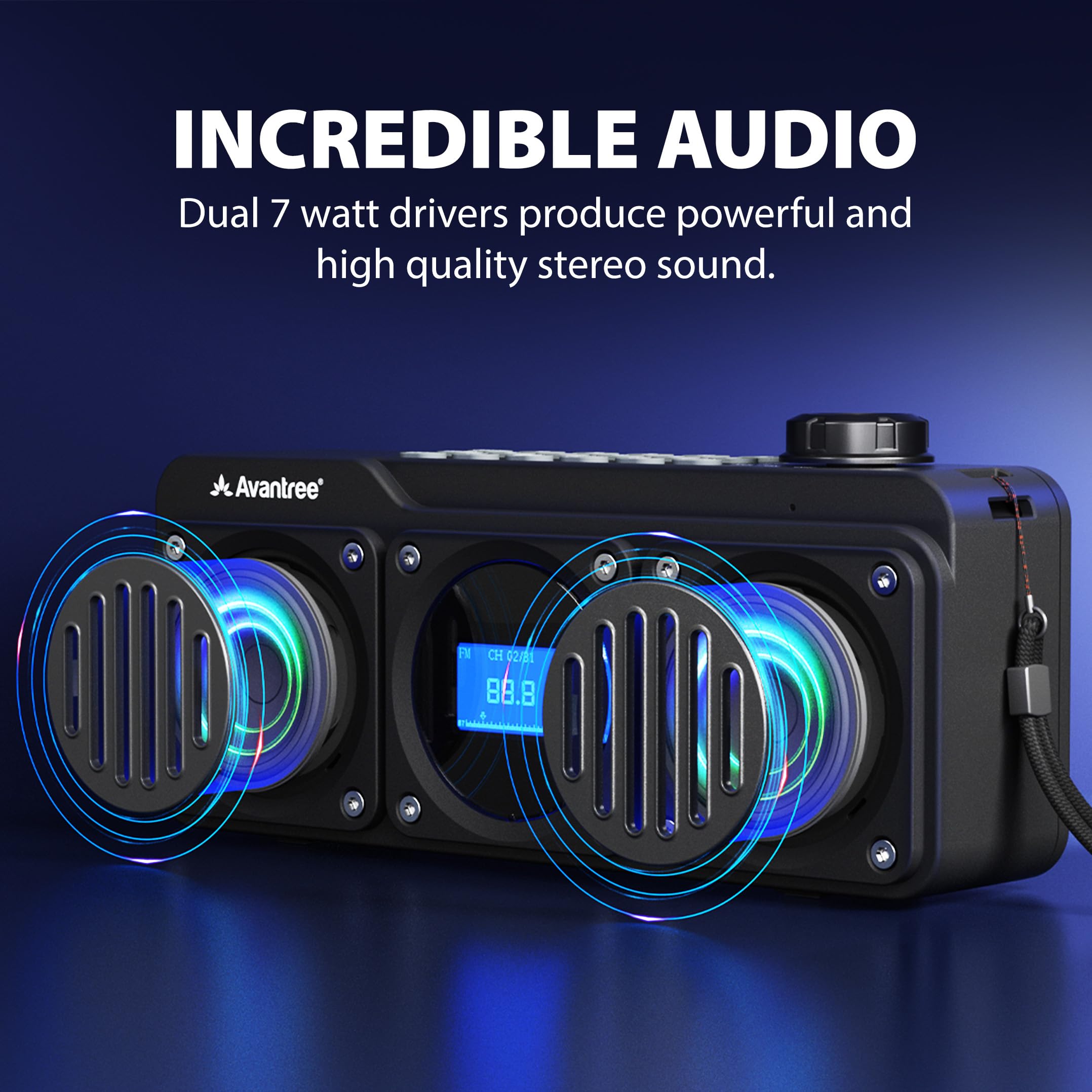 Avantree BoomByte FM Radio Bluetooth Speaker, Stereo