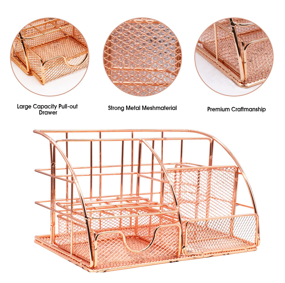 KAAKOW Rose Gold Desk Organizers and Accessories Office - KAAKOW Official Imagery - 4