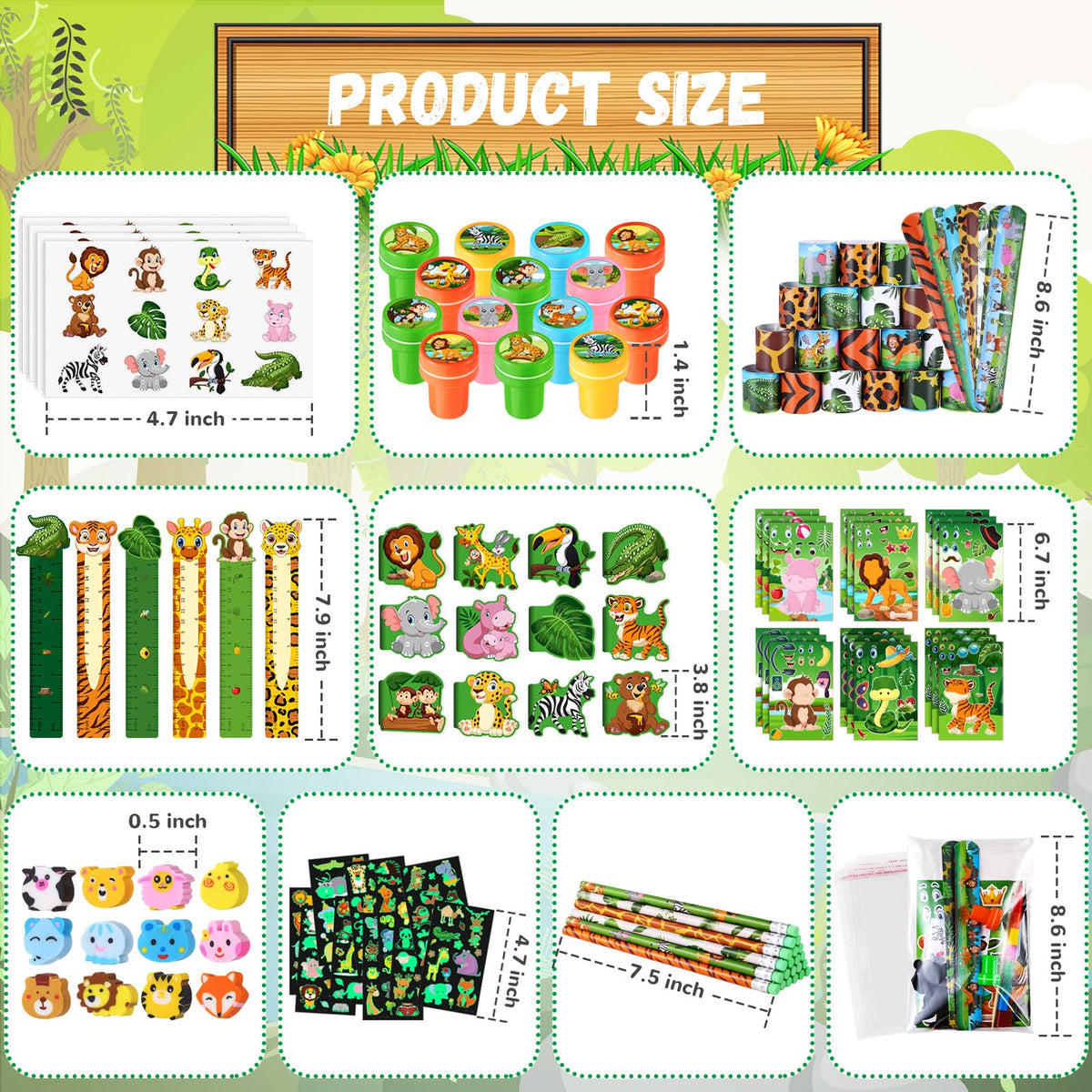 BenLouis 120Pcs Jungle Safari Stationery Set Party Favors - BenLouis Official Imagery - 5
