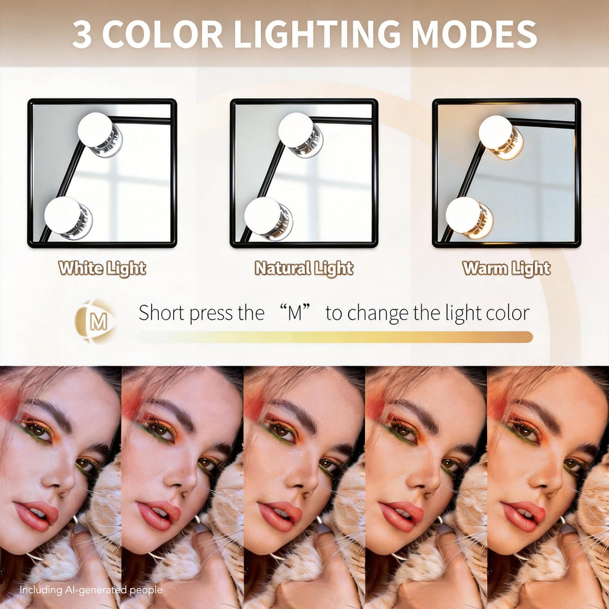 Makeup Vanity Mirror with Lights 10X Black 13 77 x 11 81 - SLIMOON Official Imagery - 7