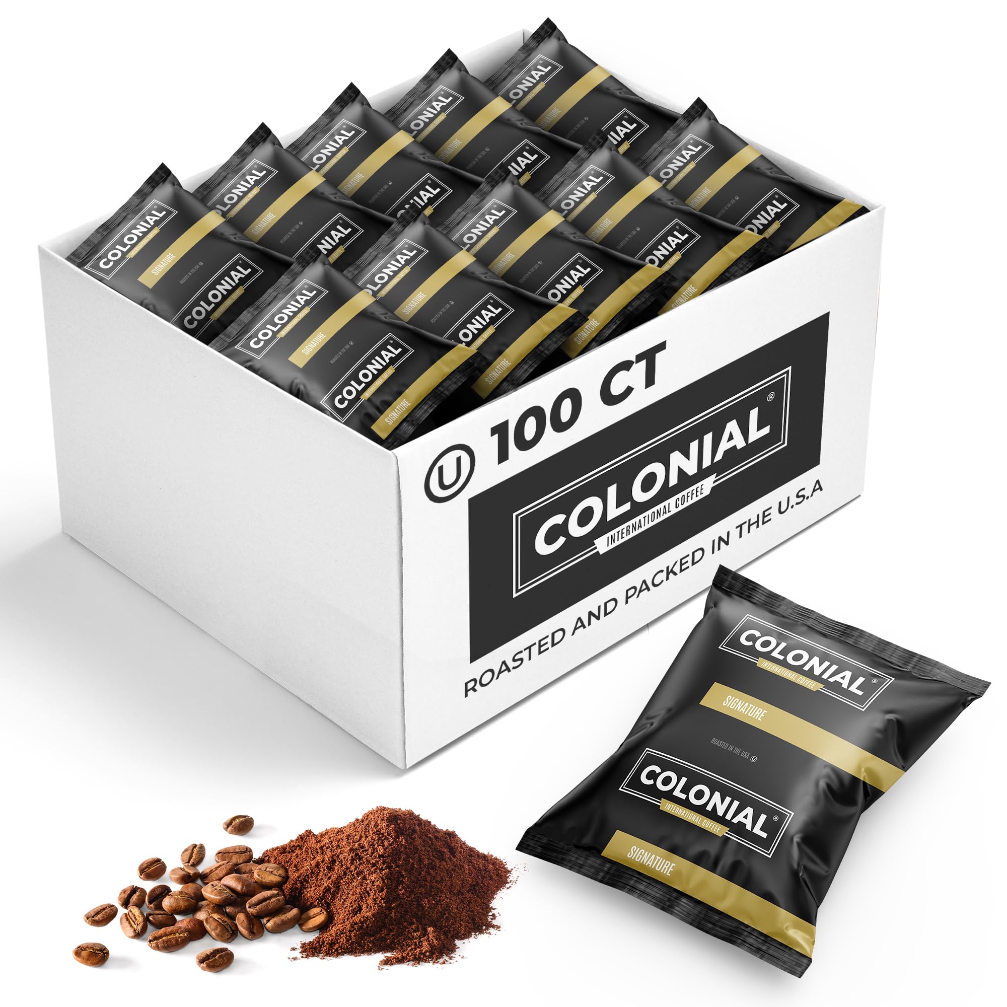 Colonial Coffee Ground Frac Packs, Breakfast Blend, Medium - Product Imagery