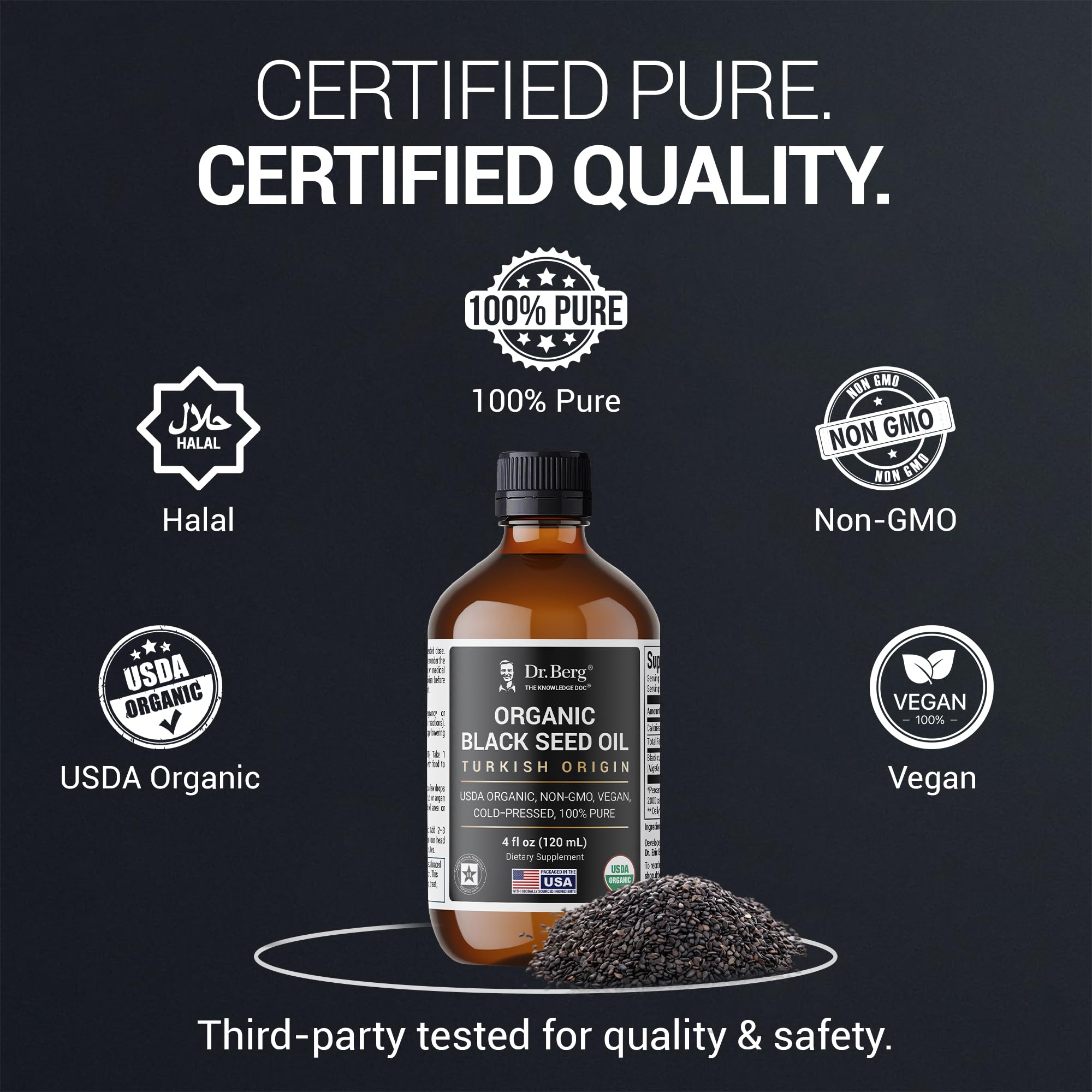 Dr. Berg Black Seed Oil – Cold Pressed Nigella Sativa 4 oz