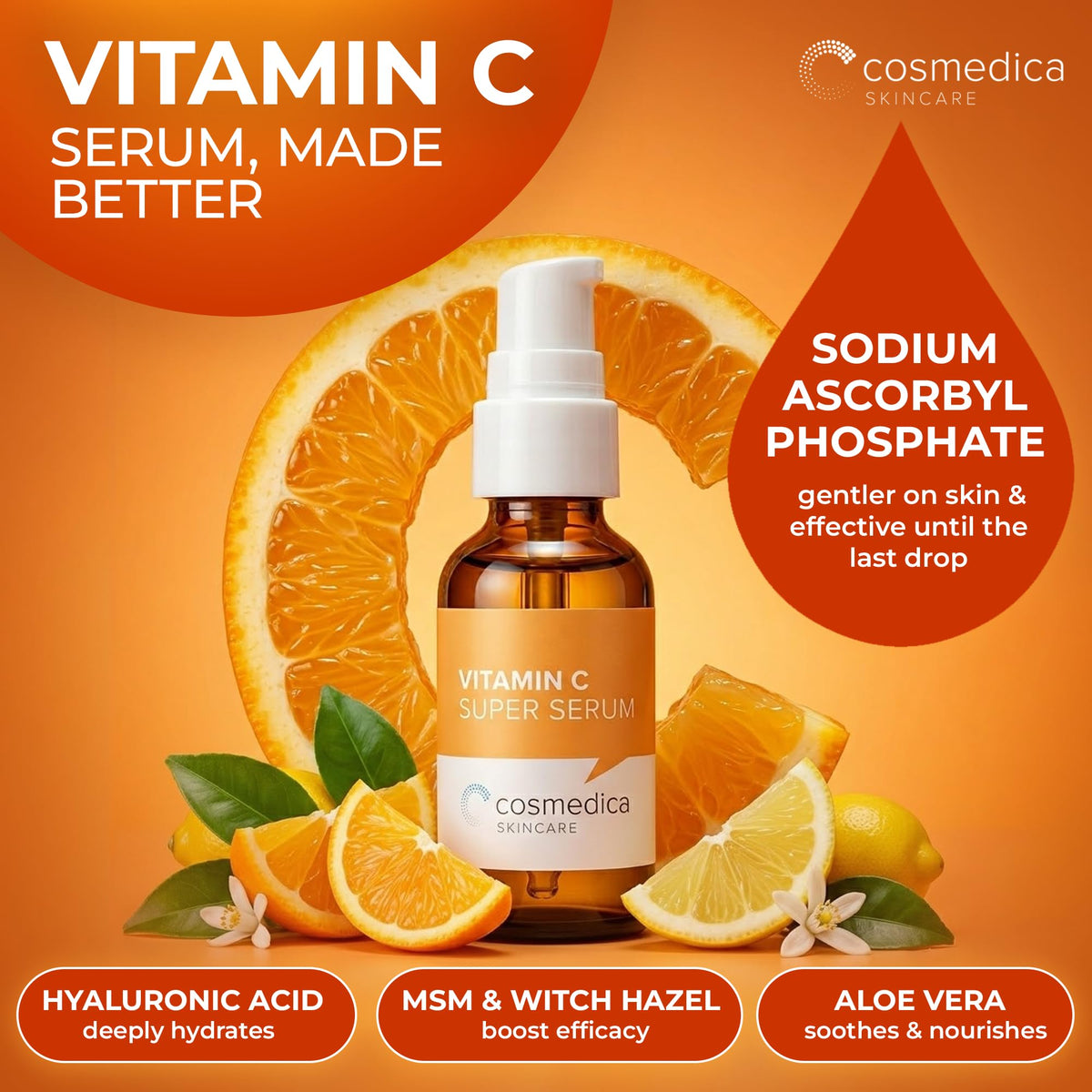 Cosmedica Skincare Vitamin C Serum for Face with Hyaluronic - Cosmedica Skincare Official Imagery - 8