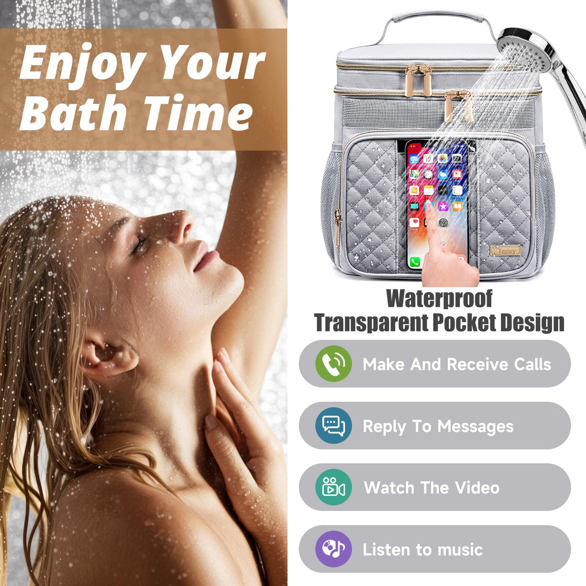 Tealari Large Toiletry Bag for Women Men Bathroom Bag Water - Tealari Official Imagery - 4