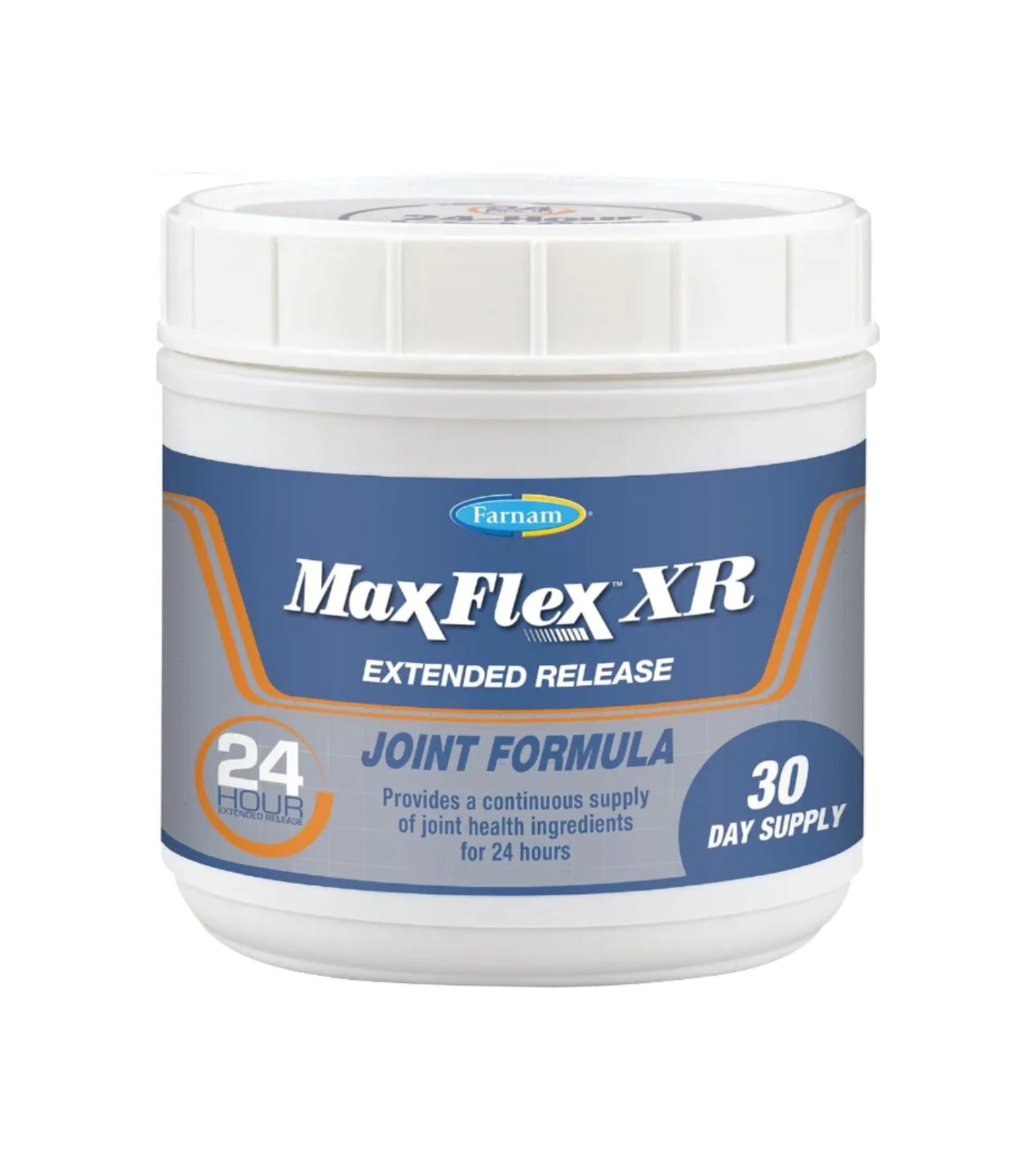 Farnam MaxFlex XR extended release joint supplement for horses, showing the supplement packaging with product label.