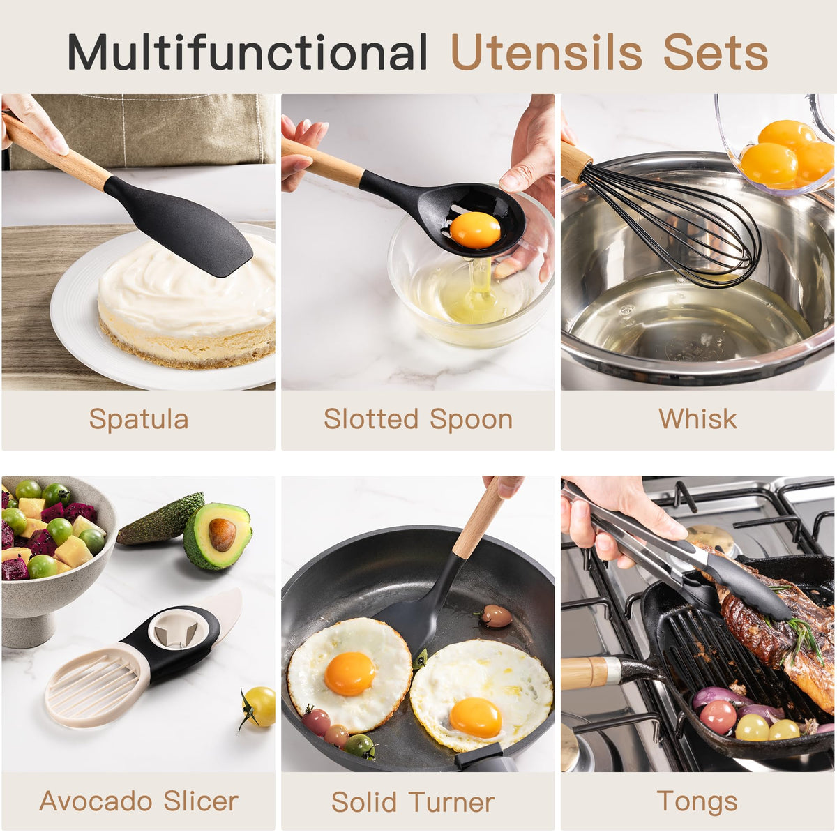 Astercook 39 PCS Kitchen Utensils Set Silicone Cooking - Astercook Official Imagery - 7