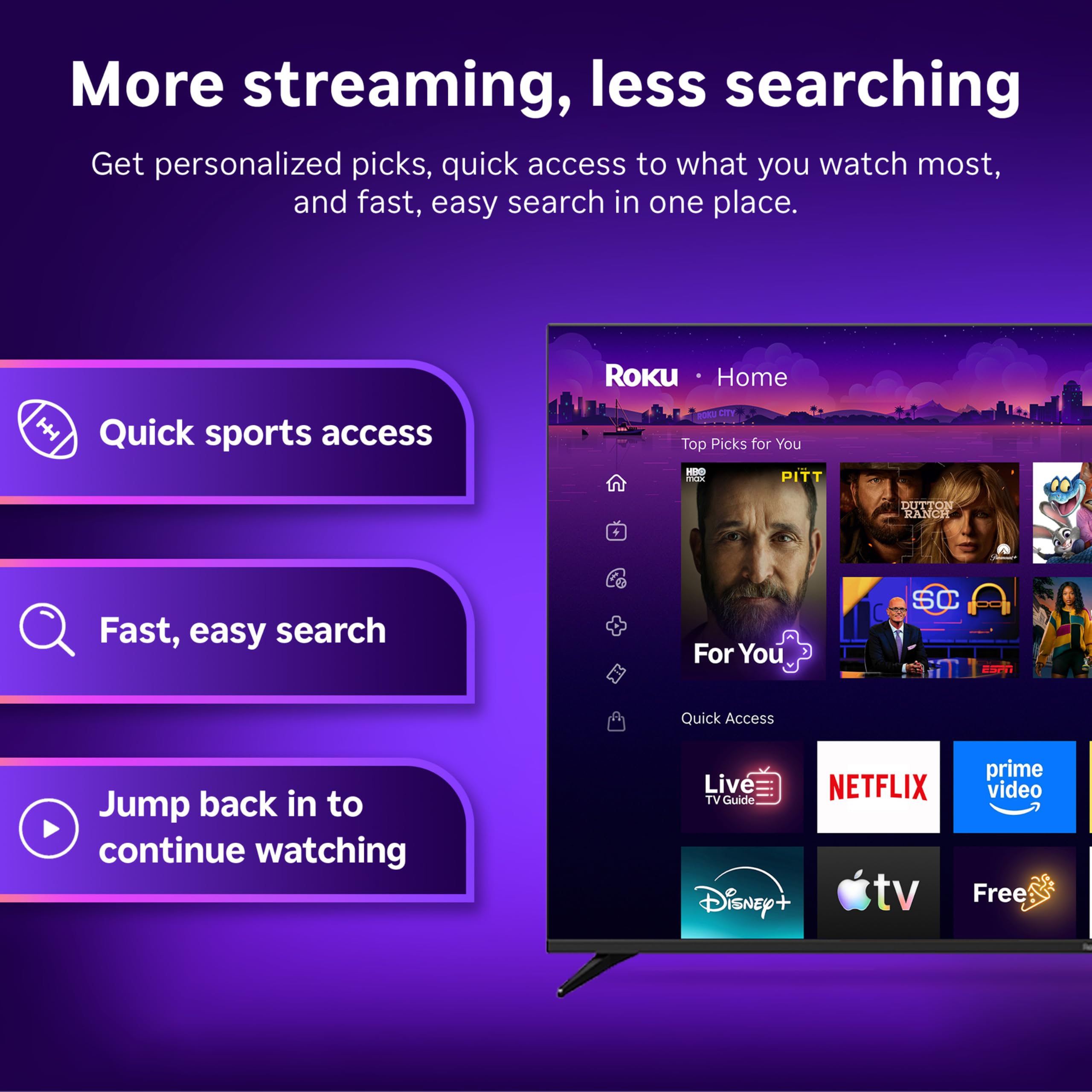 Roku Streaming Stick Plus | 4K HDR10+ Voice Remote