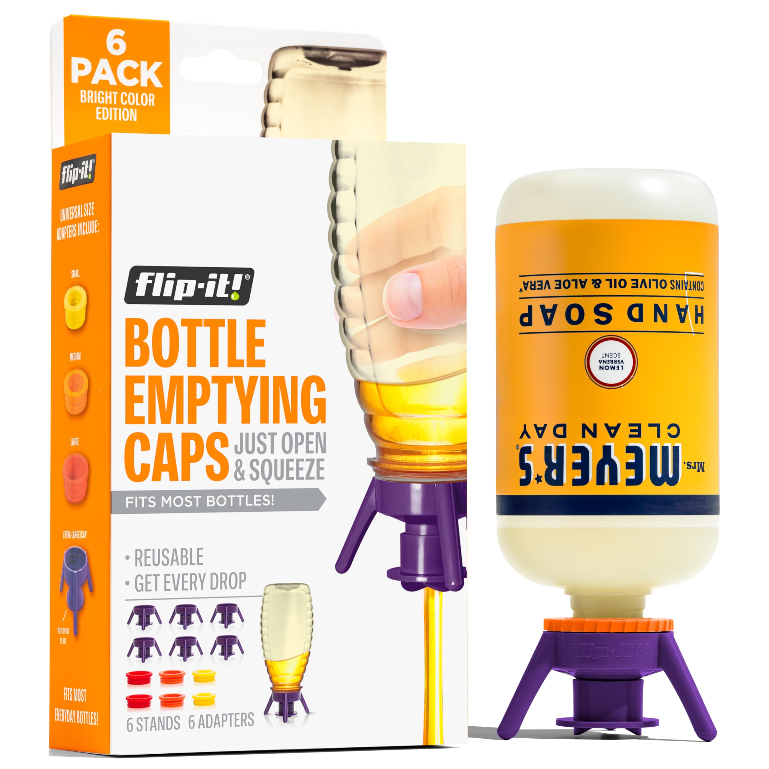 Flip-It! Bottle Emptying Kit – 6 Bottle Pack - No more wasted product - View 1
