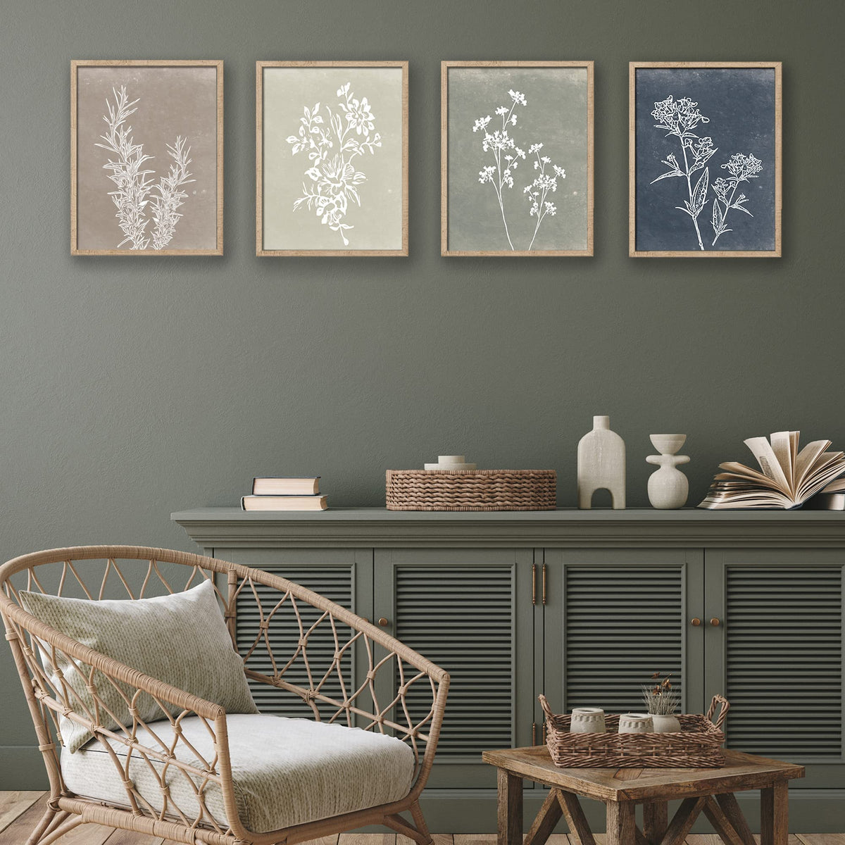 Liswit Framed Boho Wall Art Set of 4 for Wooded Minimalist - Liswit Official Imagery - 8