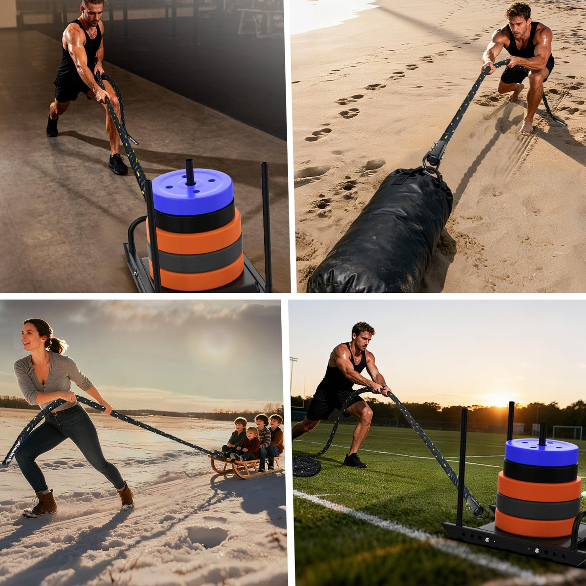 Weight Sled Pulling Rope 15FT 20FT 30FT 40FT 50FT Trainer - Brobantle Official Imagery - 6