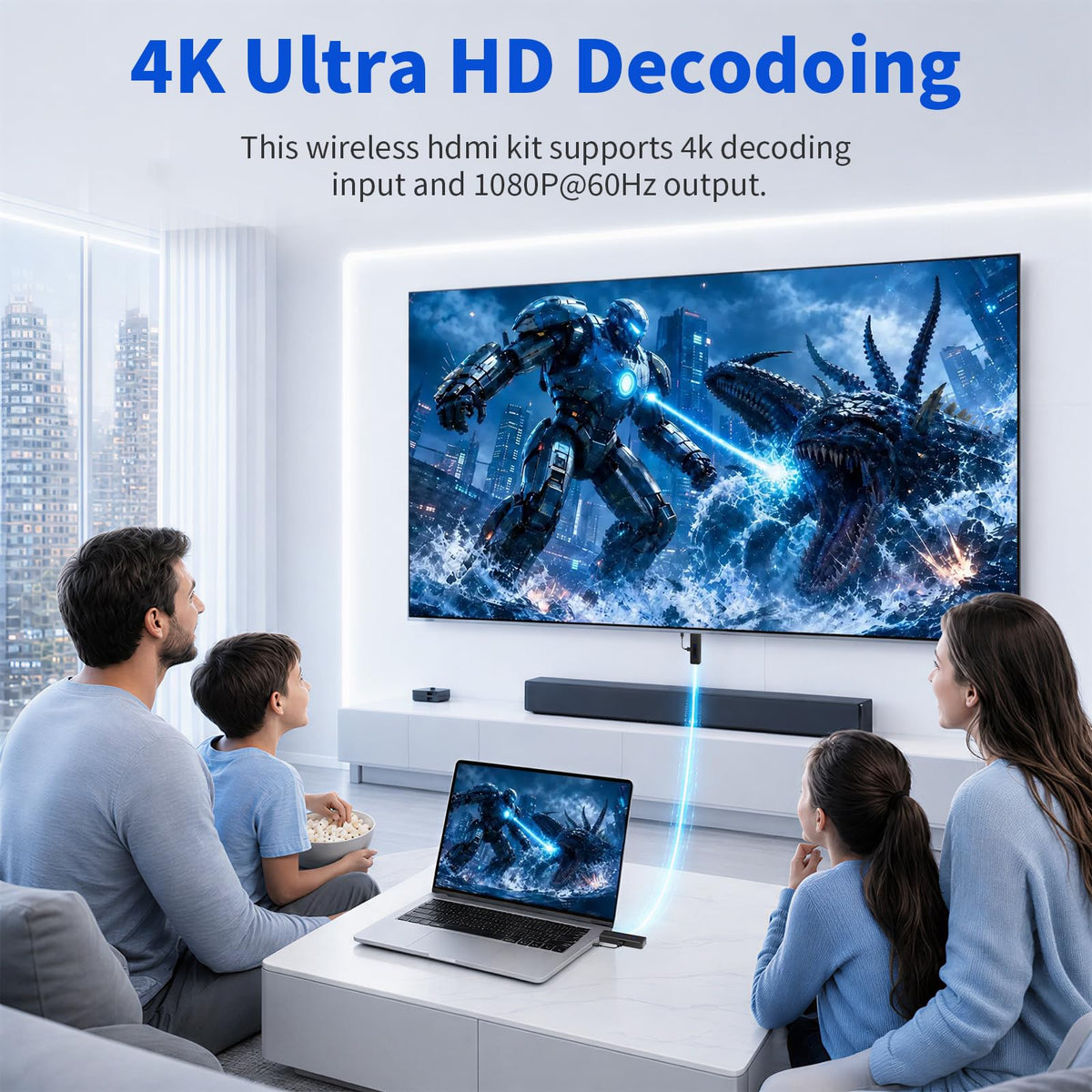 2026 New Wireless HDMI Transmitter and Receiver 360FT 110M - HSJINHONG Official Imagery - 7