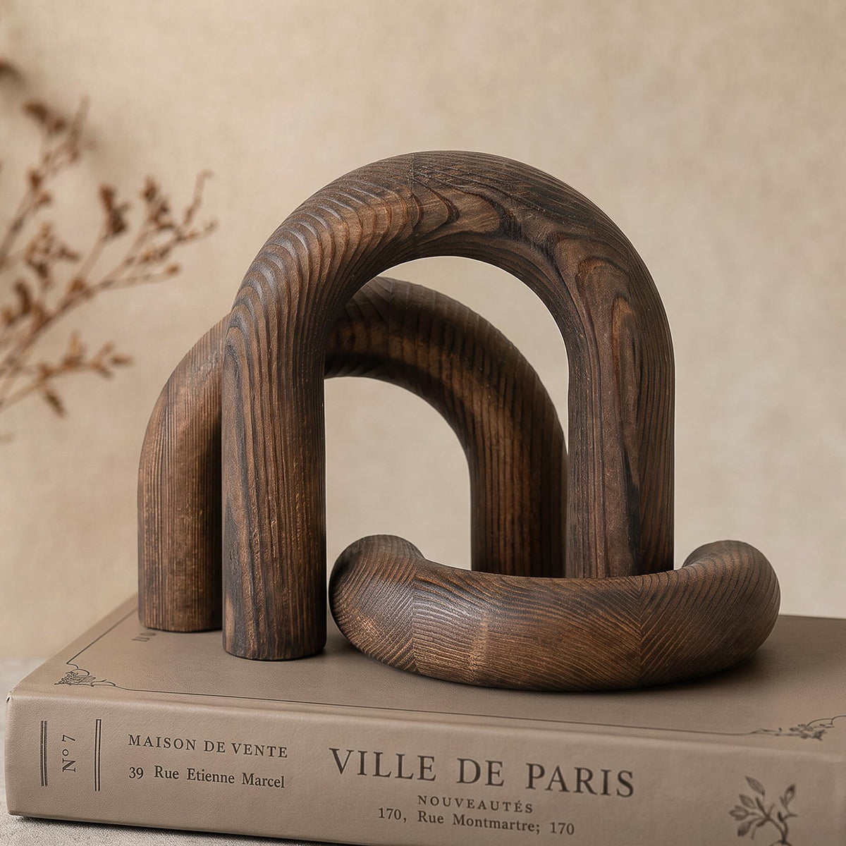EOSAHR Pine Wood Arch Decor Set Wood Sculpture for Table - EOSAHR Official Imagery - 1