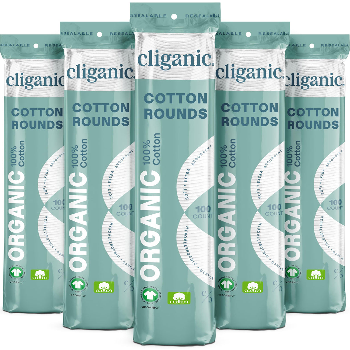 Cliganic Organic Cotton Rounds for Face Makeup Remover Pads - Cliganic Official Product Imagery - 7
