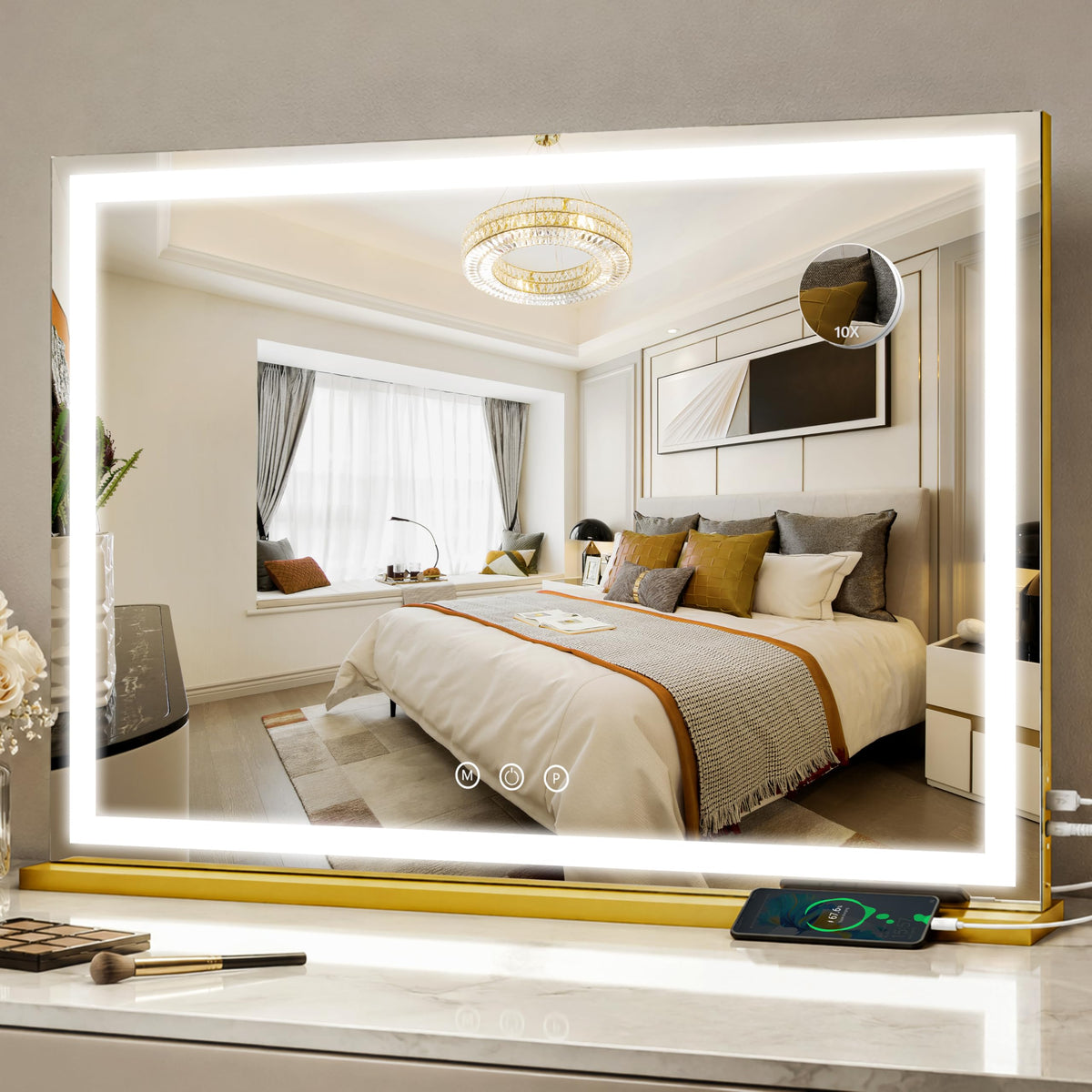 FENNO Rectangular Makeup Vanity Mirror with Lights 13x17 - FENNIO Official Imagery - 8