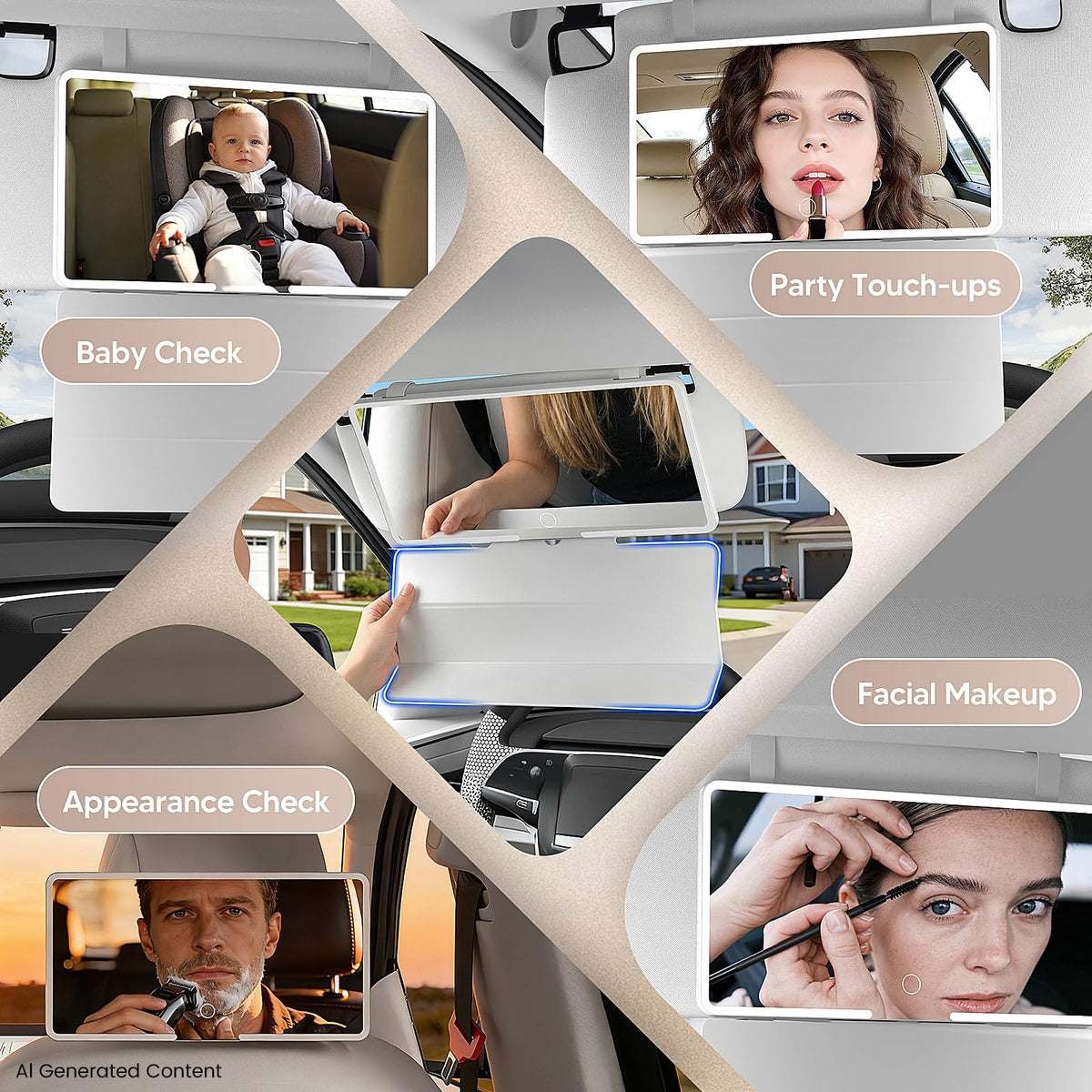 Upgraded Car Sun Visor Mirror Vanity as Gifts for Women Girl - Epltion Official Imagery - 3