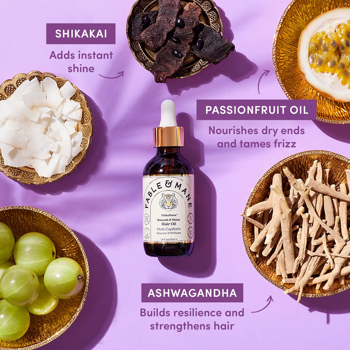 Fable and Mane MahaMane Smooth Shine Hair Serum - Fable & Mane Official Imagery - 7