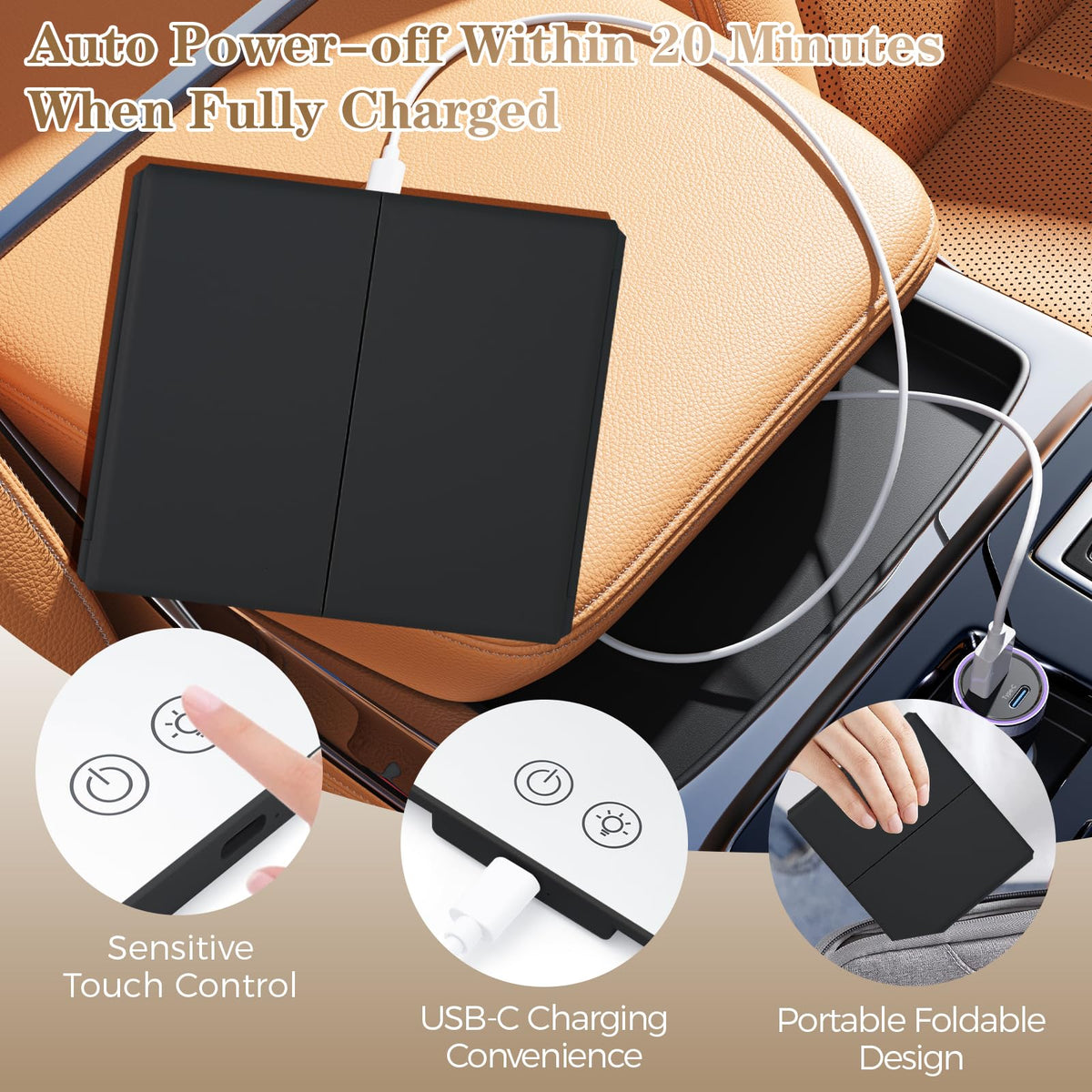 Car Vanity Mirror Sun Visor Mirror with Light with Car Charm - BLOOMINIQUE Official Imagery - 4