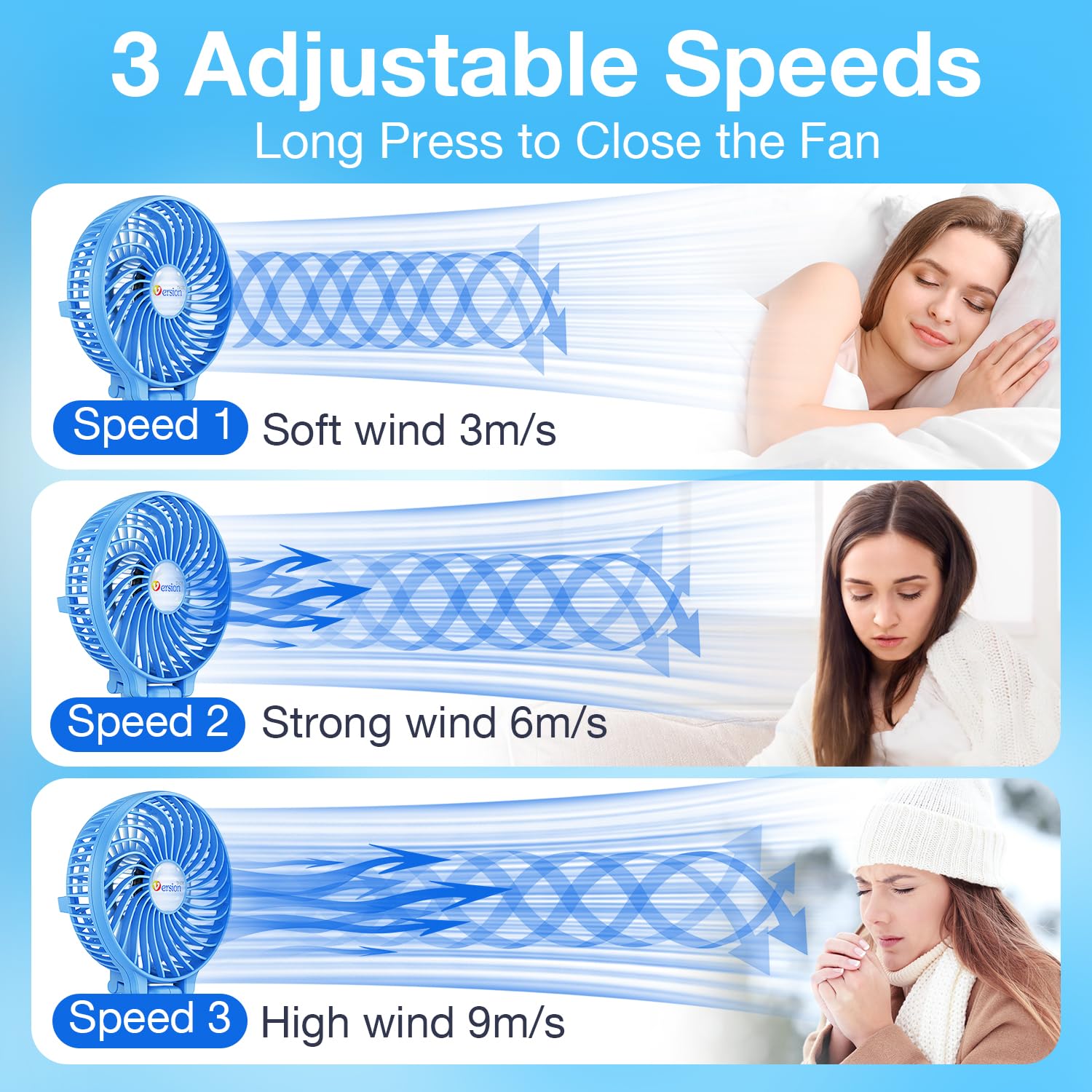 VersionTECH. Portable Handheld Fan, Powerful+Durable+180° Foldable, Mini Hand Fa - VersionTECH. Official Product View 4