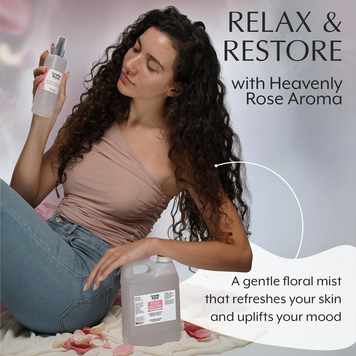 Everyday Beauty Rose Water Spray for Face - Everyday Beauty Helping You Feel Beautiful Inside And Out Official Product Imagery - 6