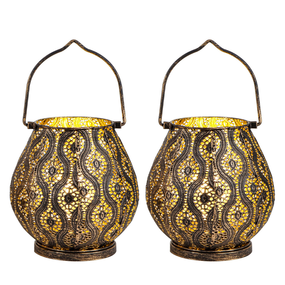TRIROCKS Set of 2 Moroccan Decorative Lamps 8 High Cordless - TRIROCKS Official Imagery - 3