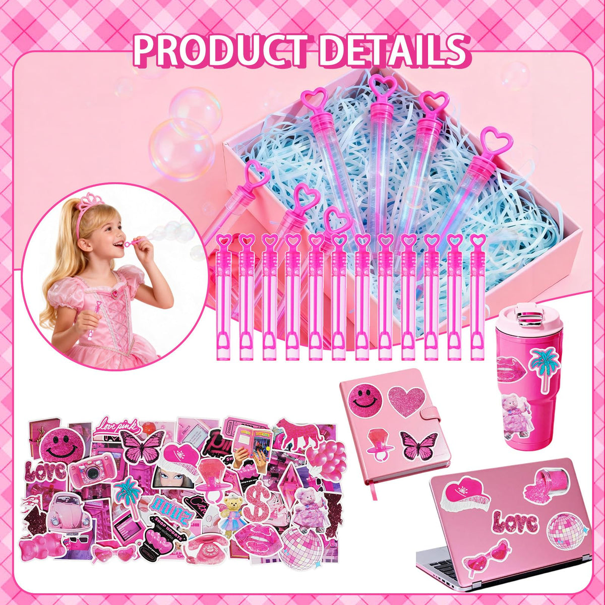 DreamTale 134Pcs Pink Princess Party Favors Gift Set for - DreamTale Official Imagery - 7