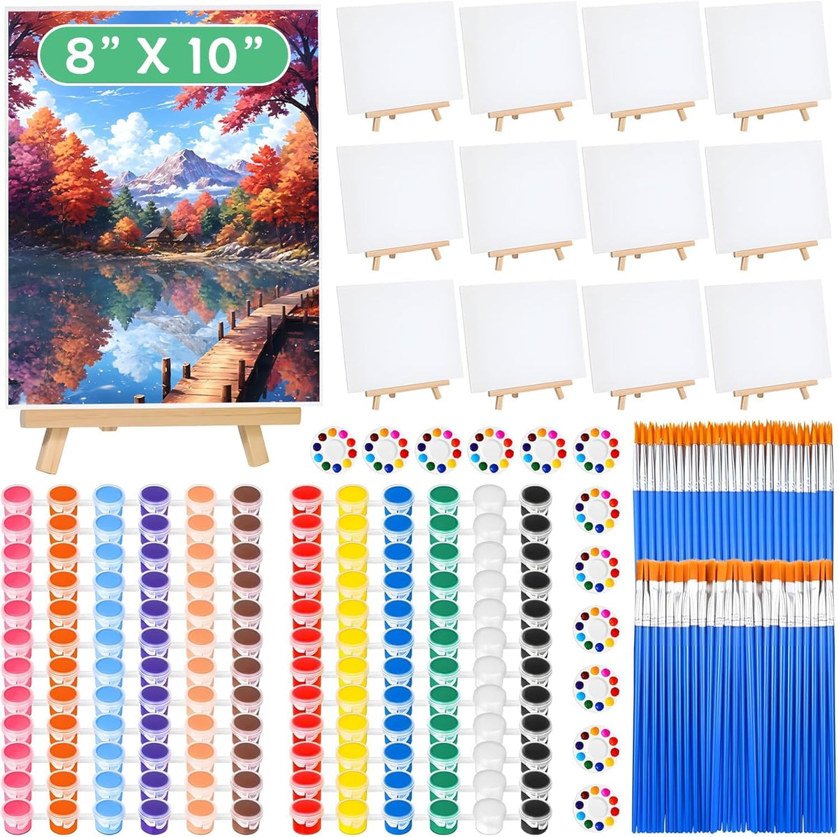 120pcs 8x10 Inch Painting Supplies Kit 12 Colors Mini - Premium Selection Official Imagery - 1