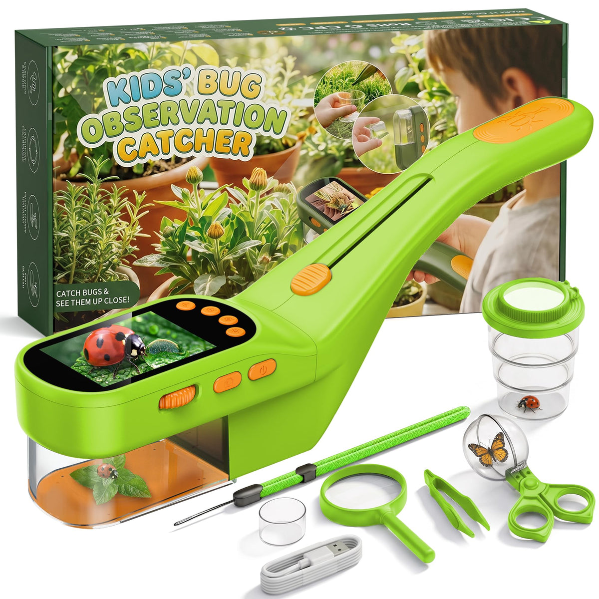 Bug Catcher for Kids with 500X Microscope 2 4 Screen STEM - CIMELR Official Imagery - 2