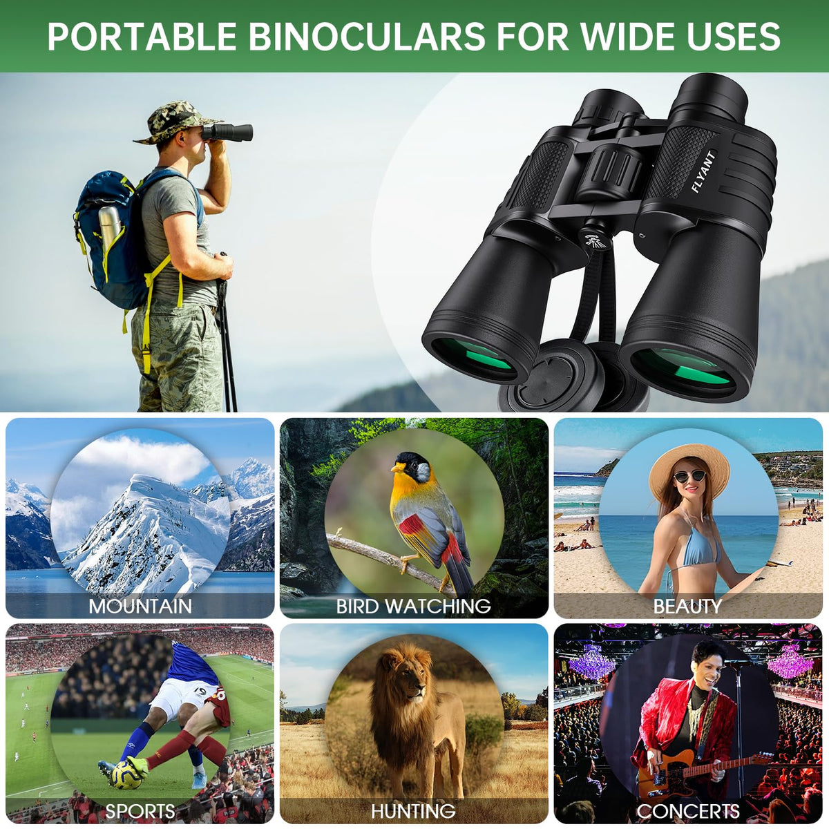 20x50 High Powered Binoculars for Adults Waterproof Compact - FLYANT Official Imagery - 8