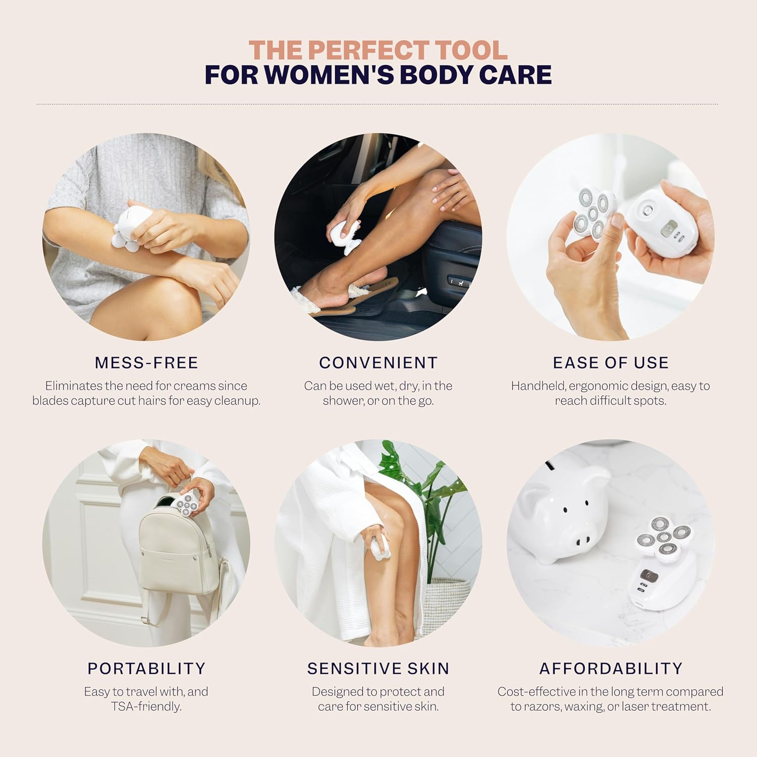 Freebird FlexSeries electric razor for women, showcasing a sleek shaver for smooth legs, body, and pubic hair grooming.