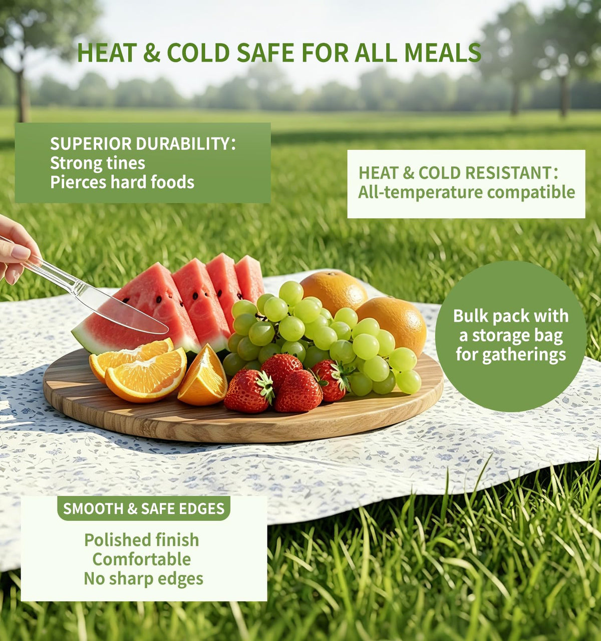 390 Count Extra Heavy Duty Clear Plastic Knives Disposable - Voatree Official Imagery - 6