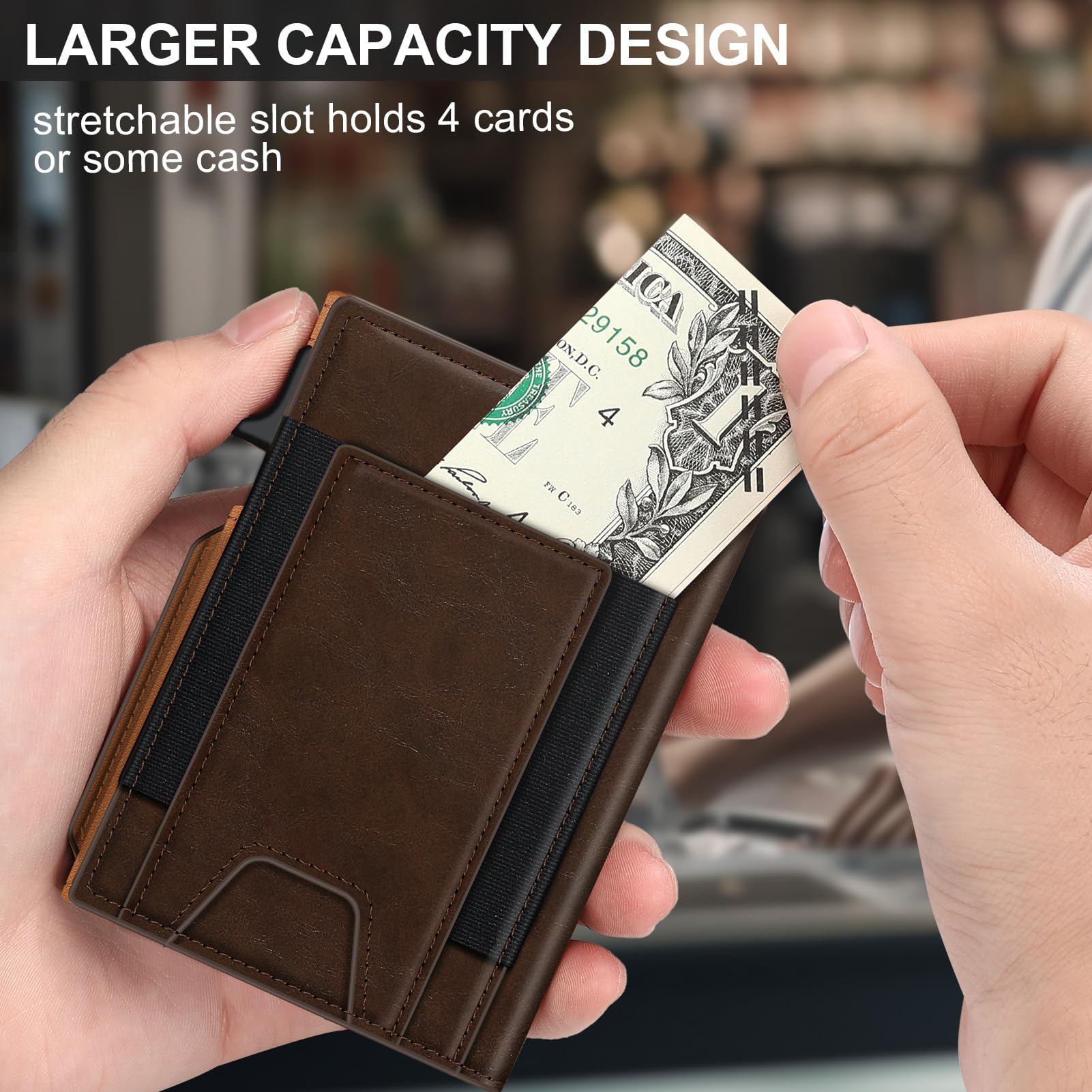 SEMORID RFID Slim Pop-Up Wallet for Men – 13 Cards