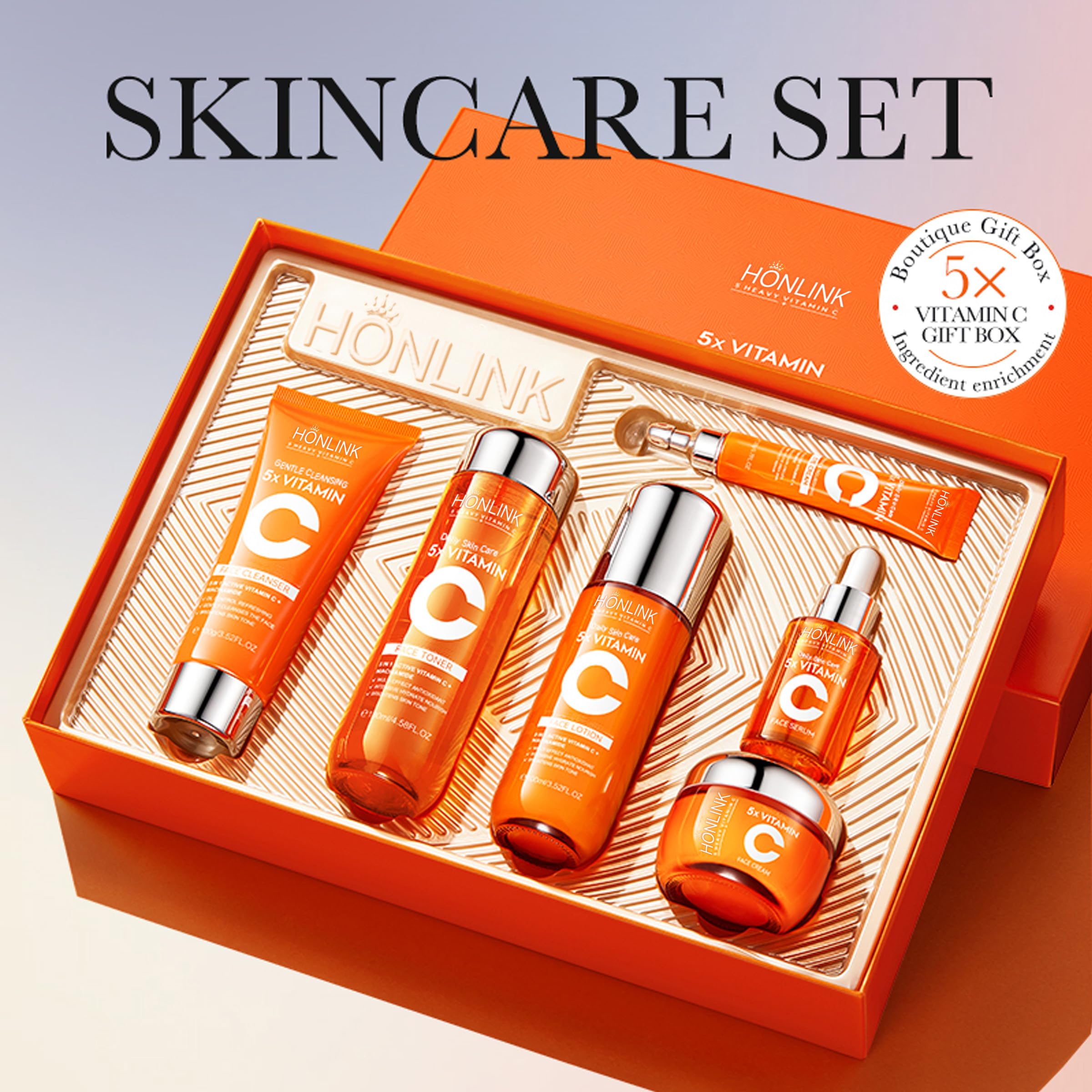 2 Box Glown 6-Piece Hydrating Skincare Set with Vitamin C & Niacinamid - View 5