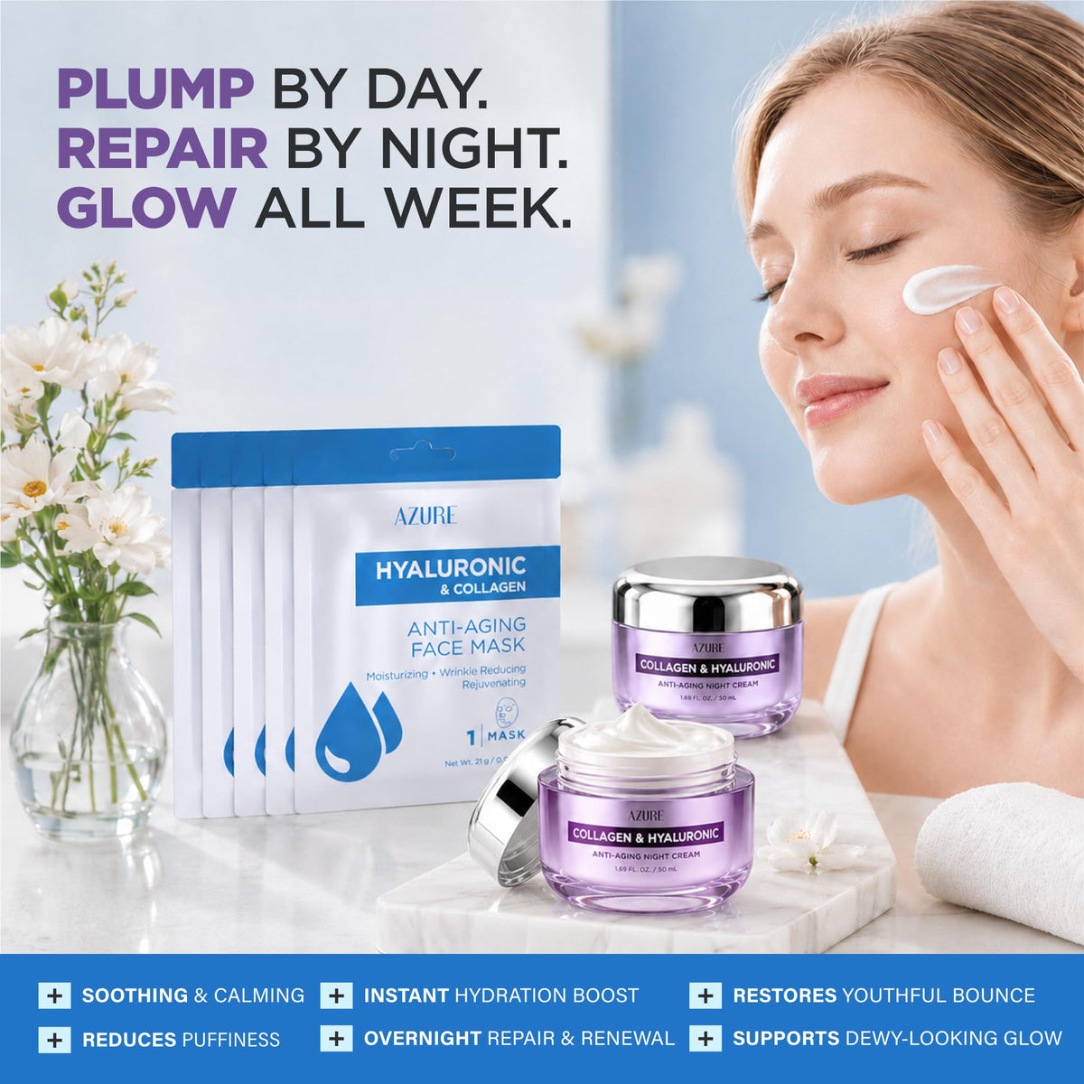 Azure Hyaluronic Acid Collagen Korean Skin Care Set - Azure Cosmetics Official Imagery - 4