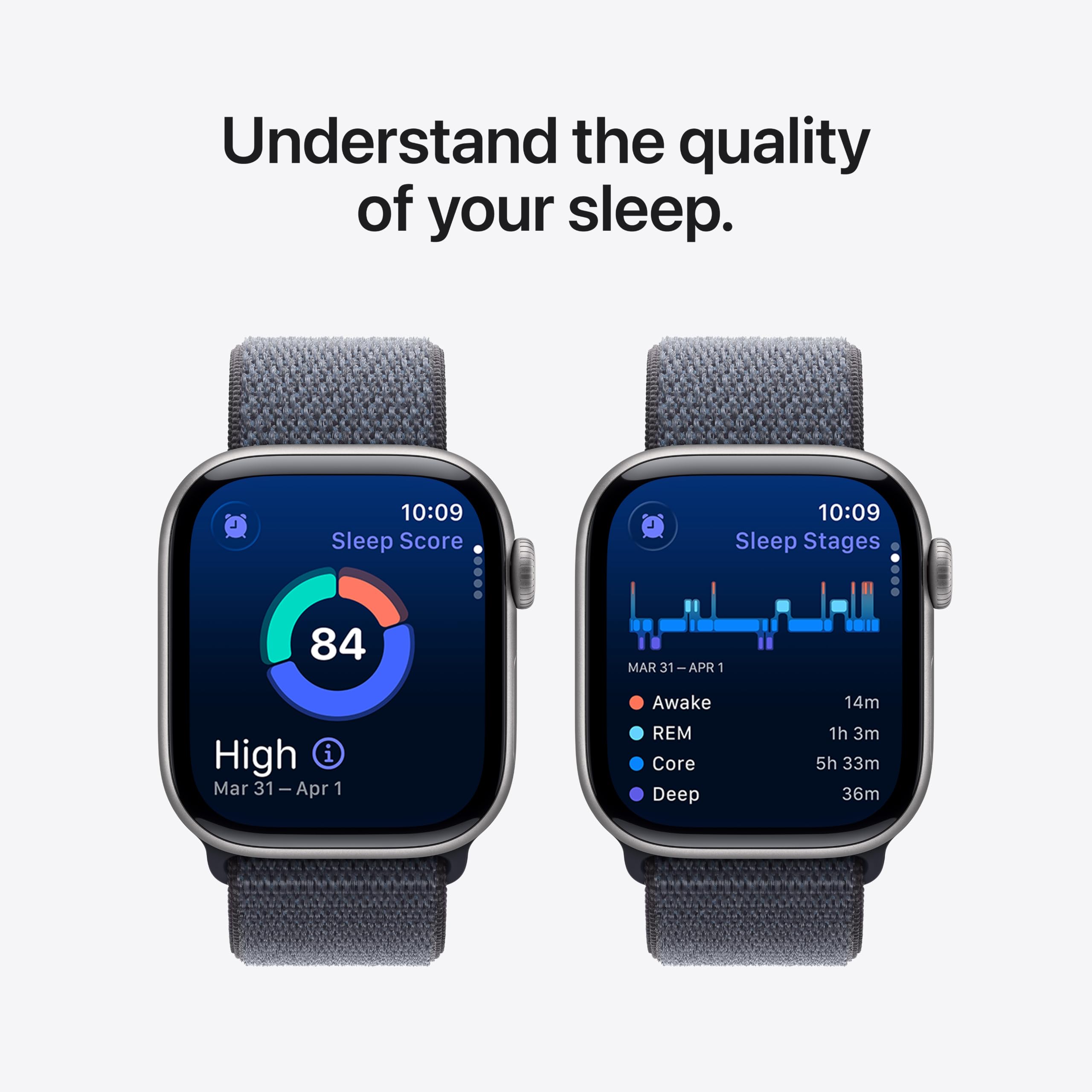 Apple Watch Series 11 GPS 42mm smartwatch with jet black aluminum case and black sport band, showing an always-on display and fitness tracking.