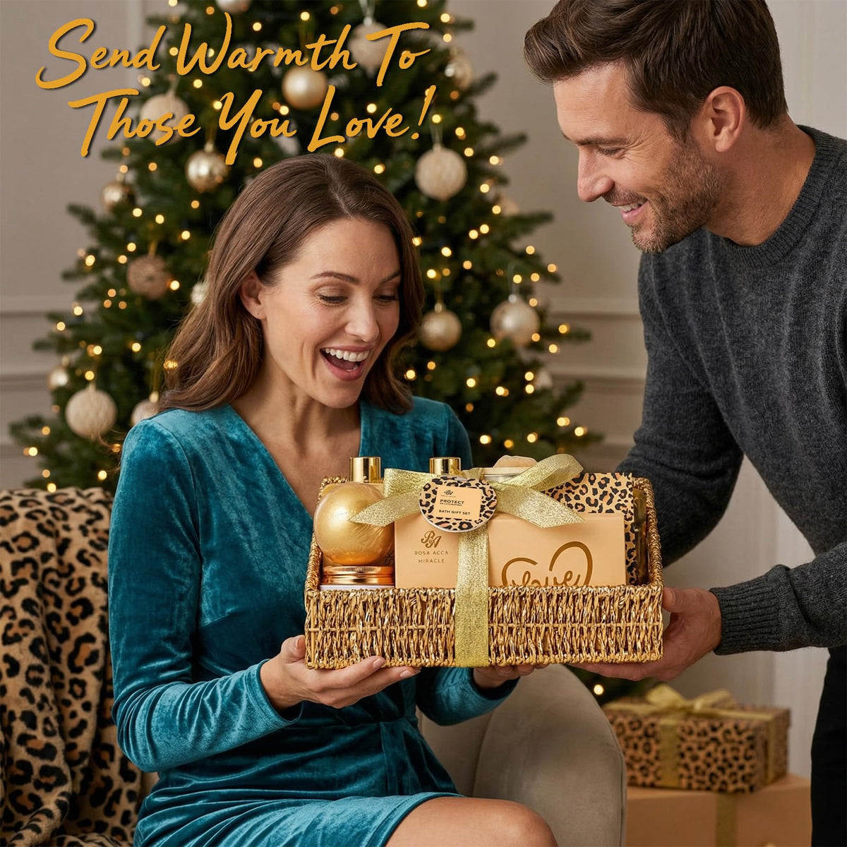 Gifts for Women 32 Pcs Honey Almond Bath Body Gift Basket - RA ROSA ACCA Official Imagery - 5