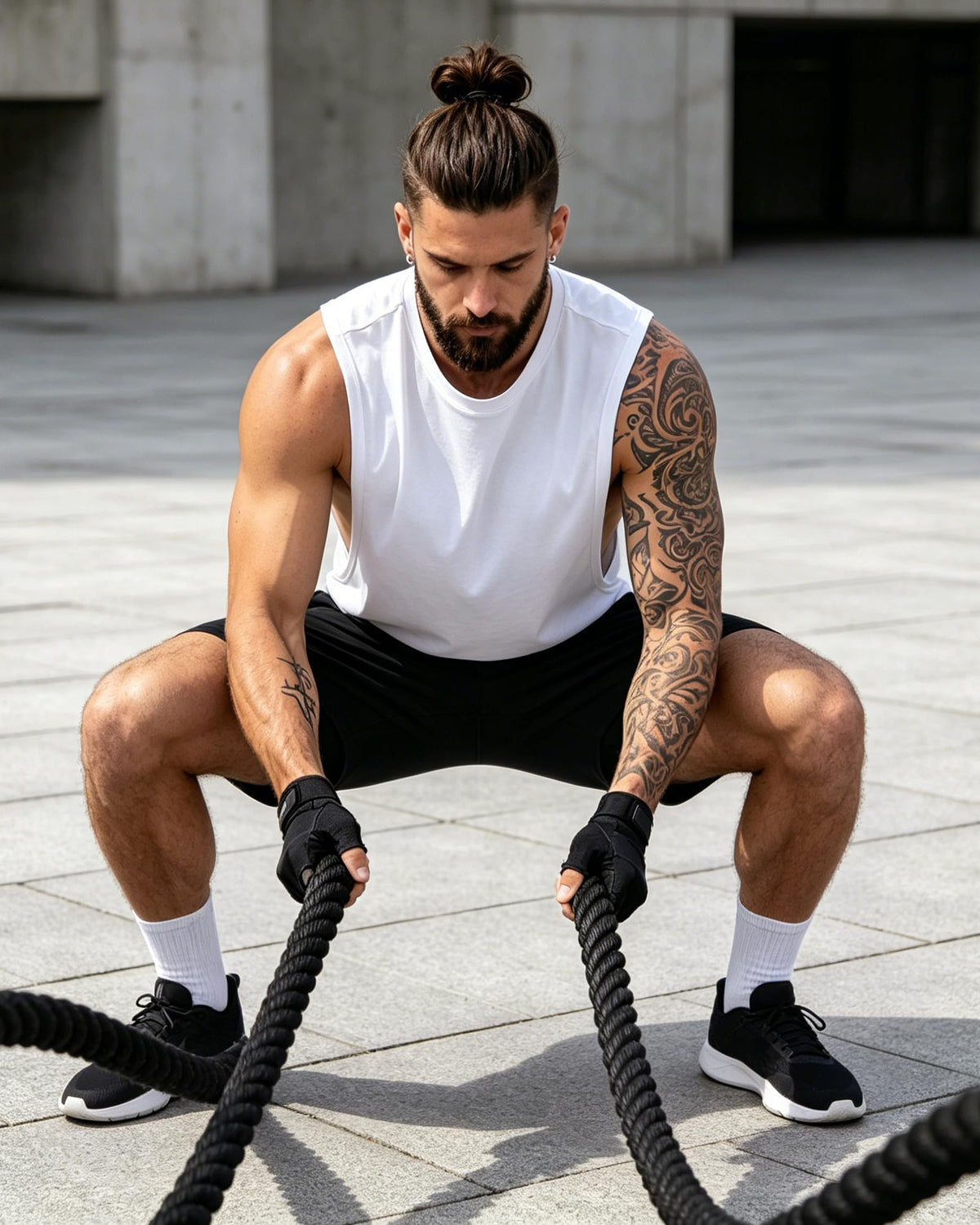 Men s Workout Tank Top 3 Pack Gym Quick Dry Open Side - TAFLE Official Imagery - 6