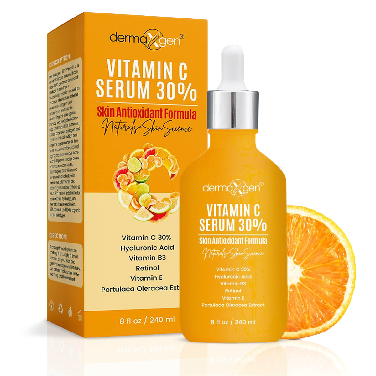 30 Vitamin C Serum Pure Organic Anti Wrinkle Hyaluronic Acid - DERMAXGEN Official Imagery - 2