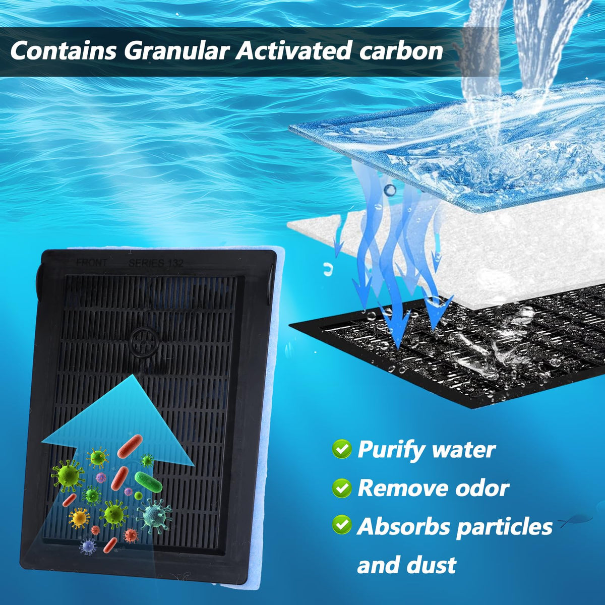 16 Pcs 10 20 Gallon Aquarium Filter Replacement for EZ - zisiueel Official Imagery - 4
