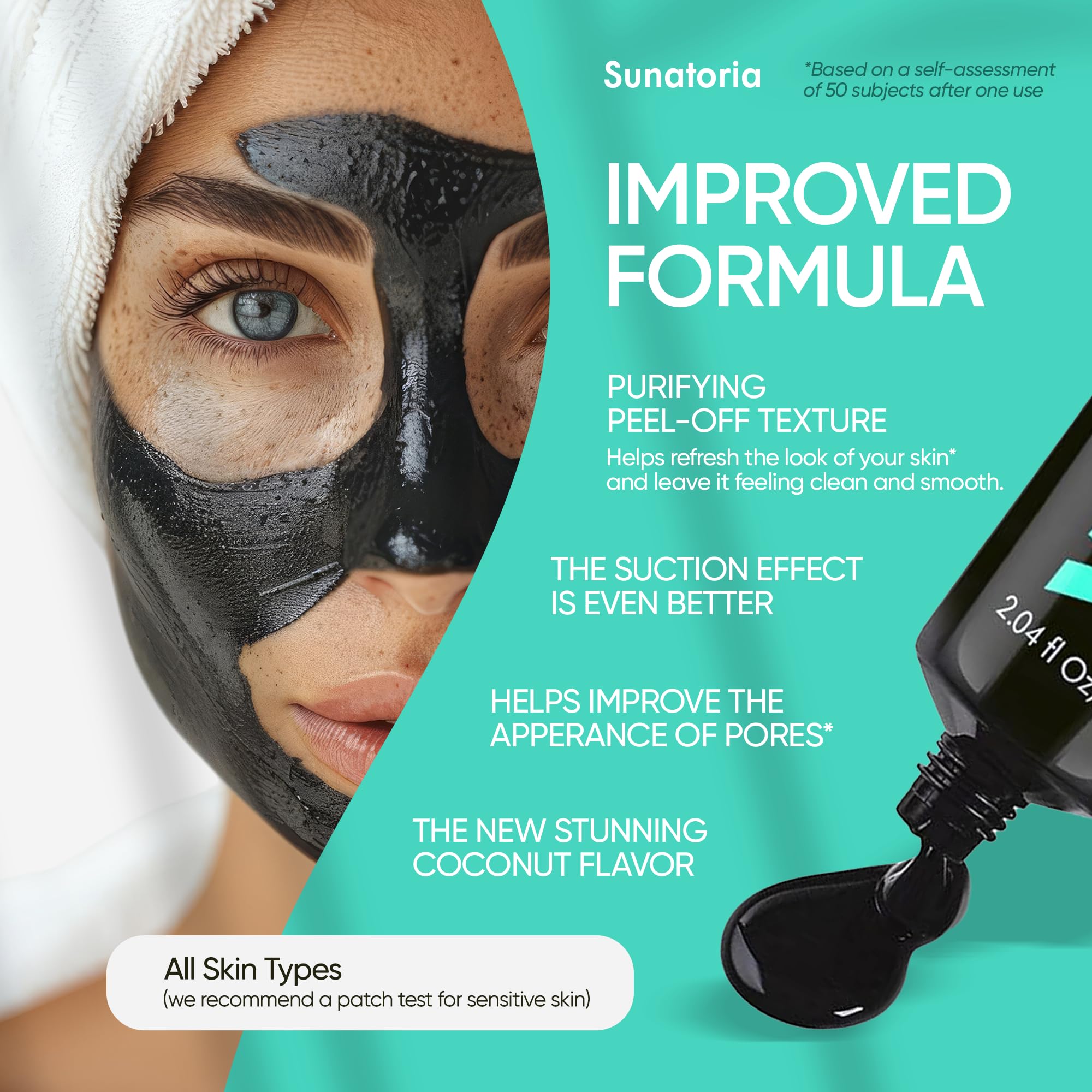SUNATORIA Charcoal Black Peel Off Face Mask, Blackhead Pore - SUNATORIA