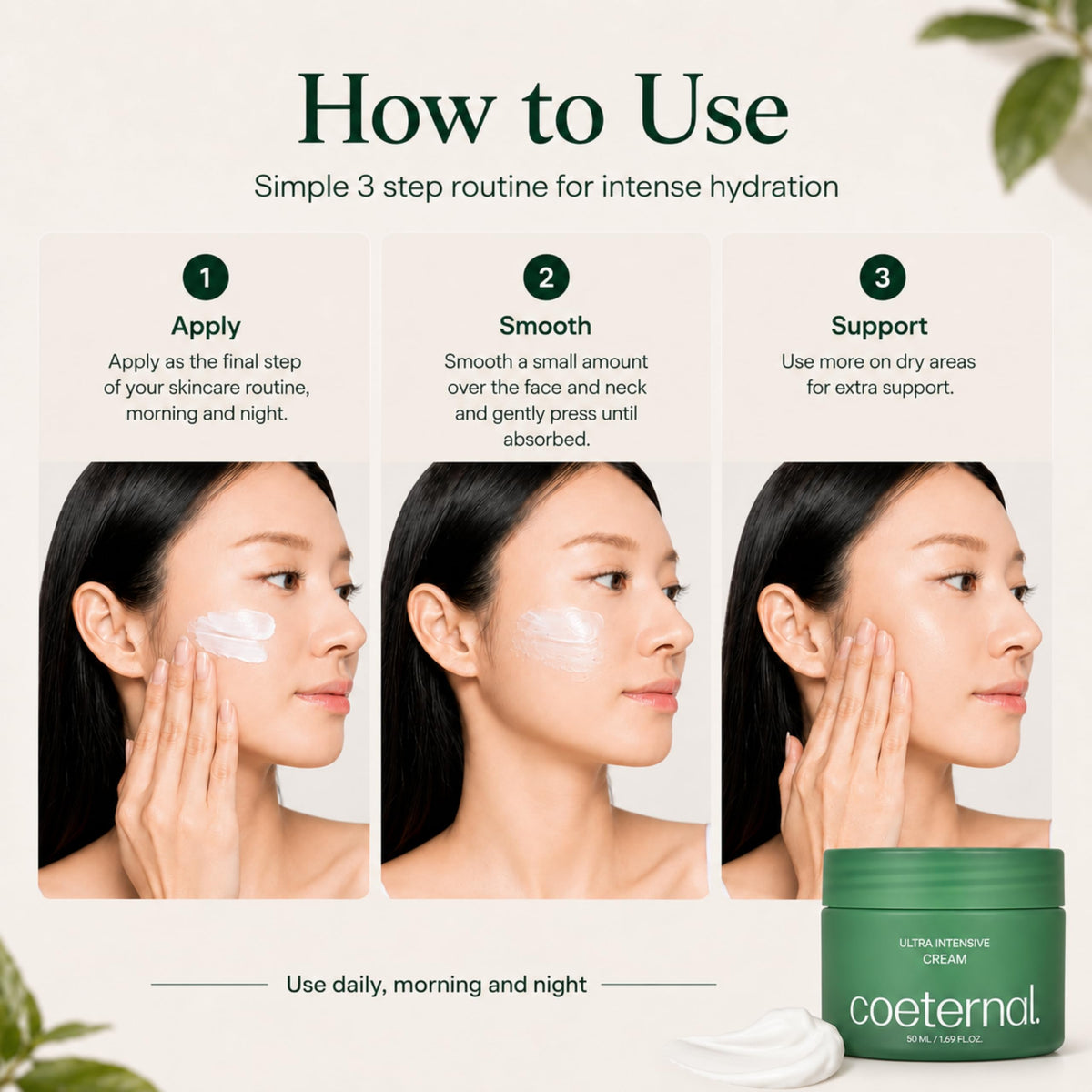Hydrating Face Moisturizer for Dry Sensitive Skin K Beauty - coeternal Official Imagery - 7