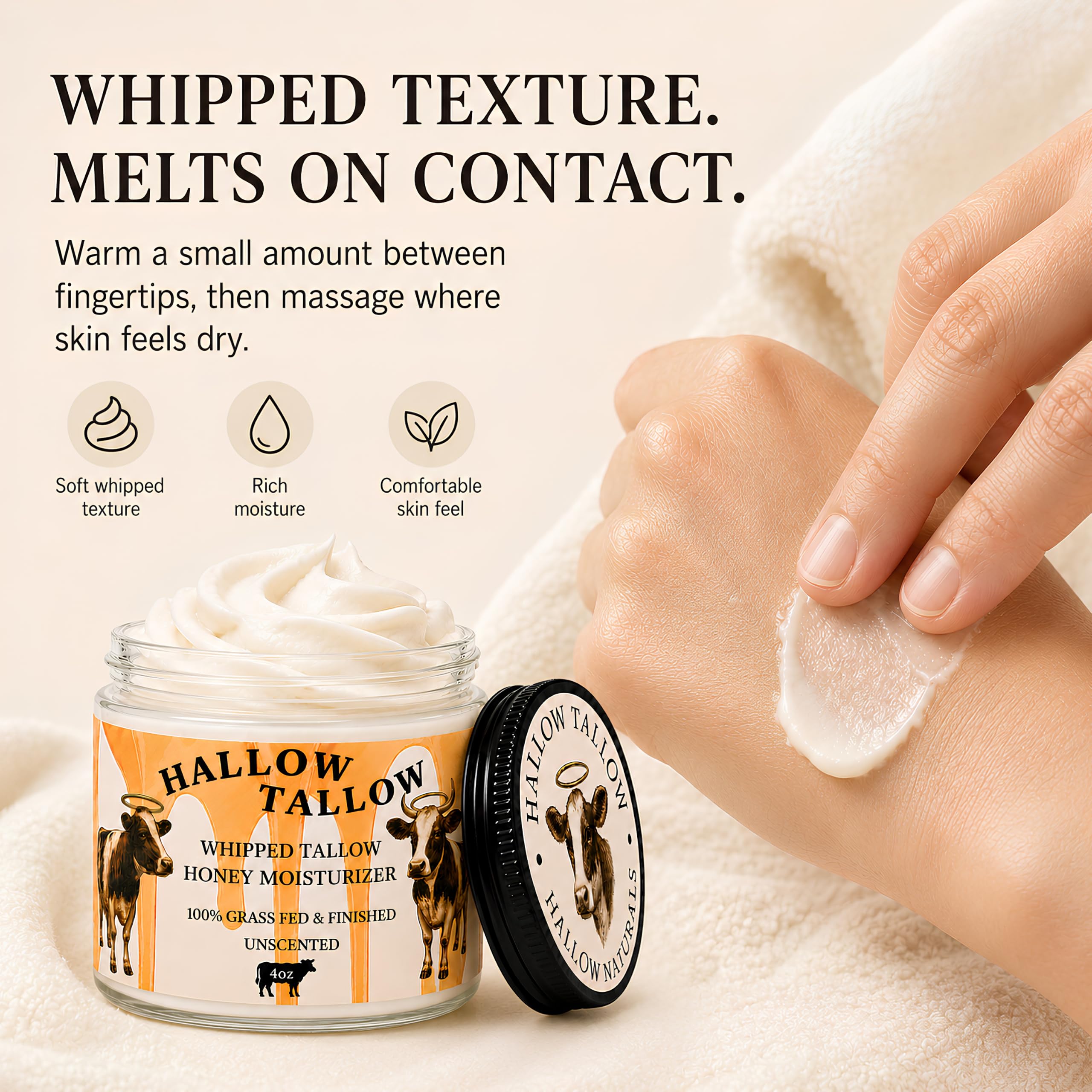 Hallow Naturals Hallow Tallow Whipped Beef Tallow Moisturizer – 1 - Hallow Naturals Official Product View 6