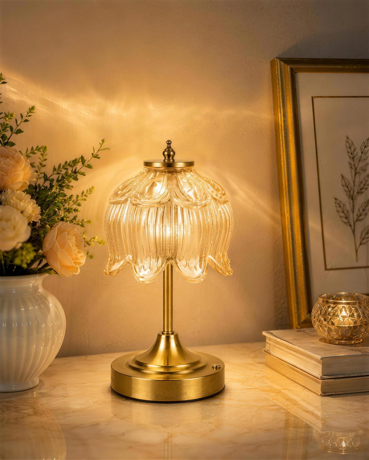 Upgrade Mini Lotus Flower Cordless Table Lamp Home D cor - LCZXUXU Official Imagery - 2
