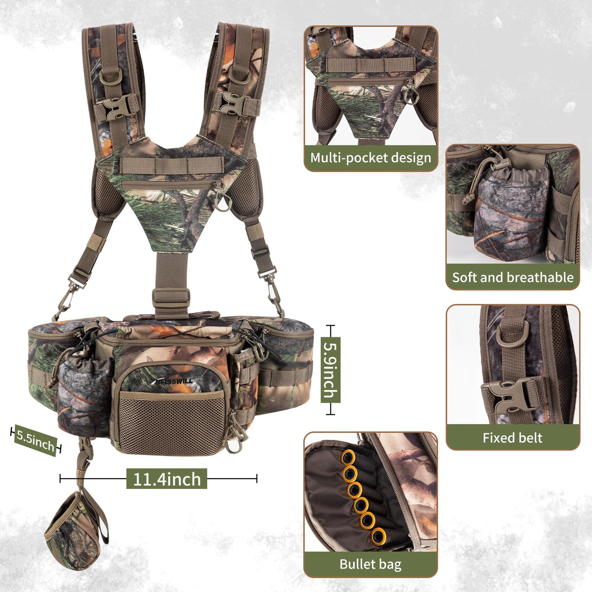 Hunting Fanny Waist Pack with Harness Pouch Hunting Backpack - BLISSWILL Official Imagery - 4
