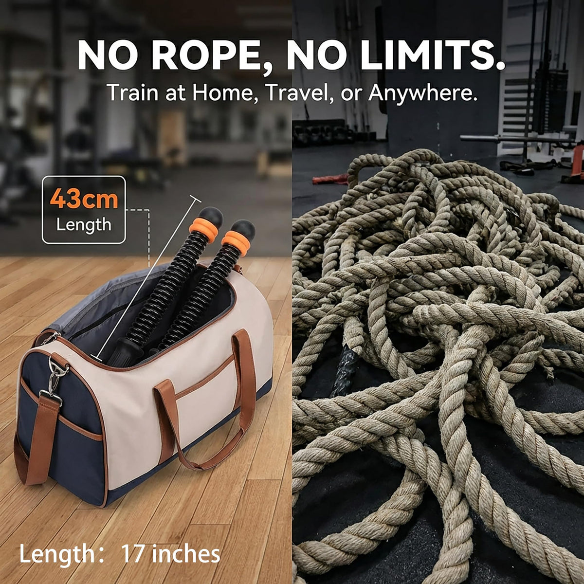 Ropeless Battle Ropes for Home Gym Portable Weighted - COCICA Official Imagery - 7